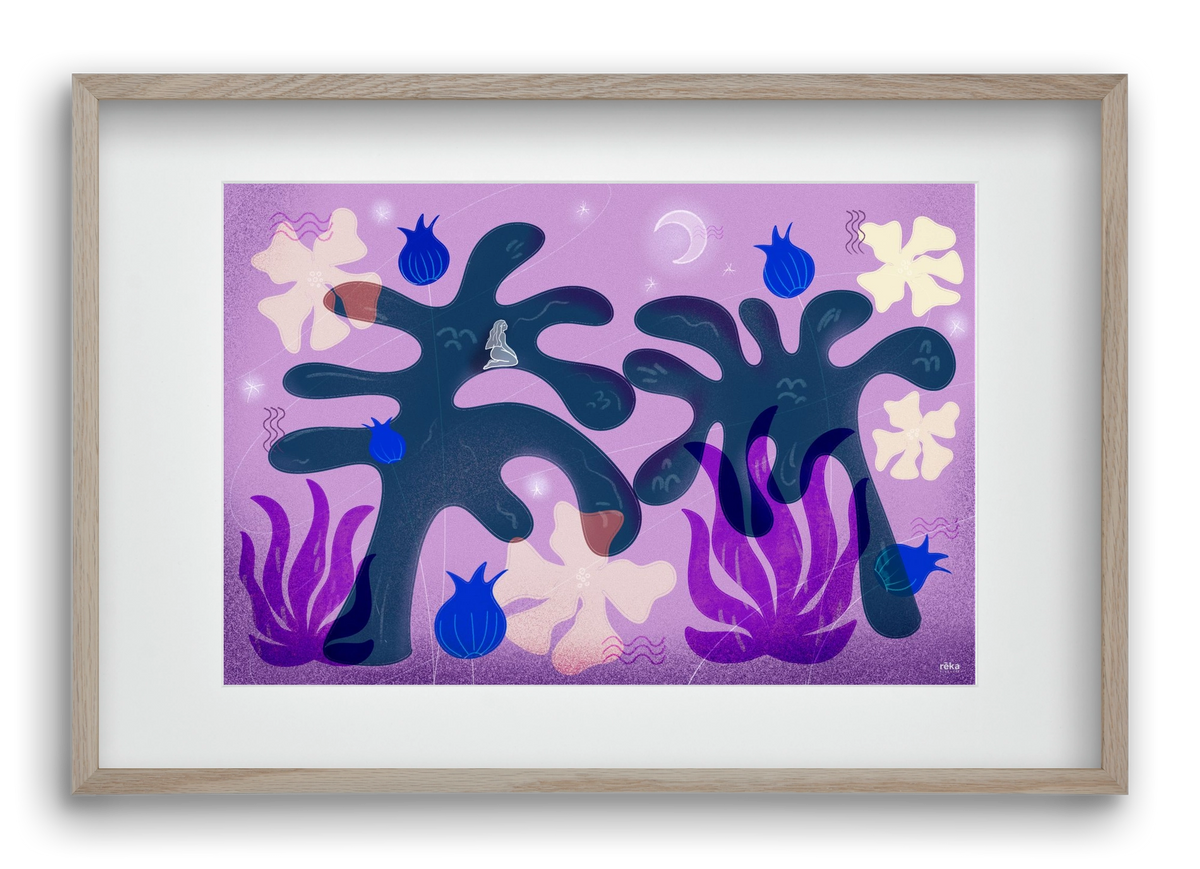 night spirit, 60x40 cm (45x30 cm), Tölgy keret, paszpartuval