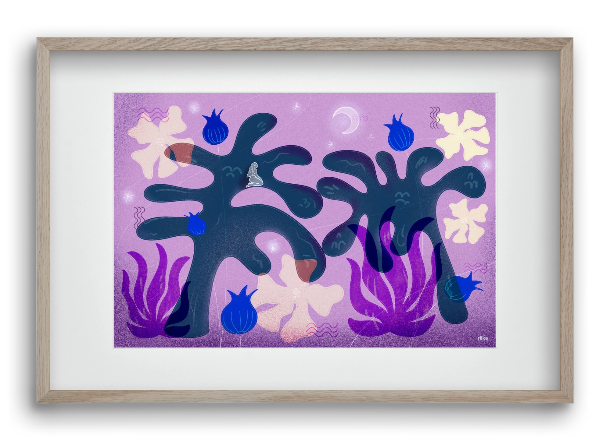 night spirit, 60x40 cm (45x30 cm), Tölgy keret, paszpartuval