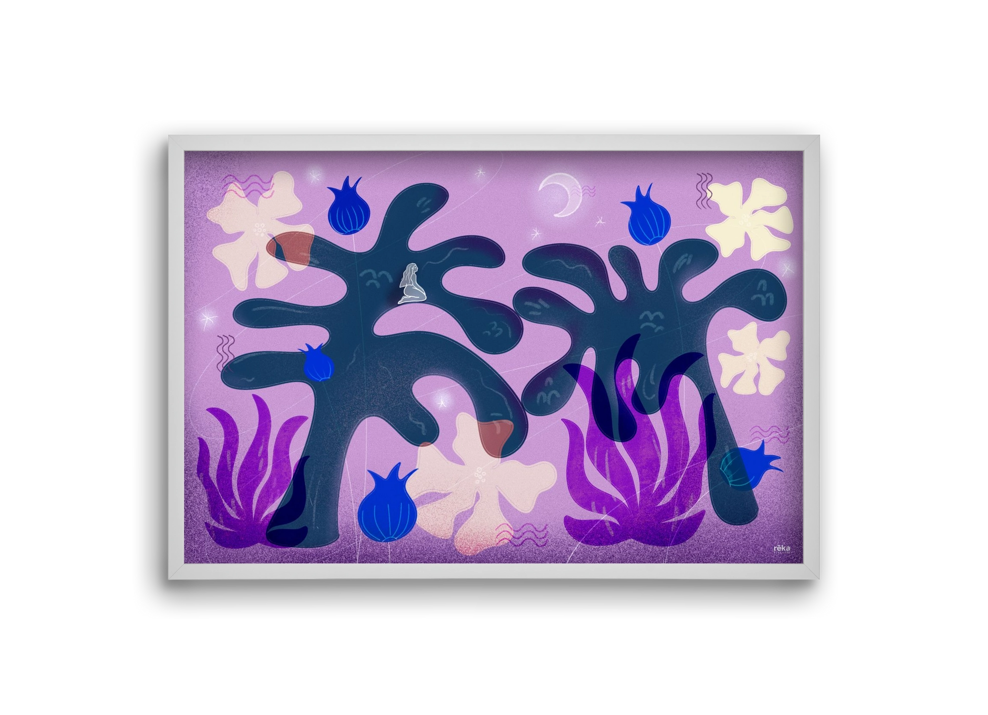 night spirit, 30x20 cm (30x20 cm), Fehér keret