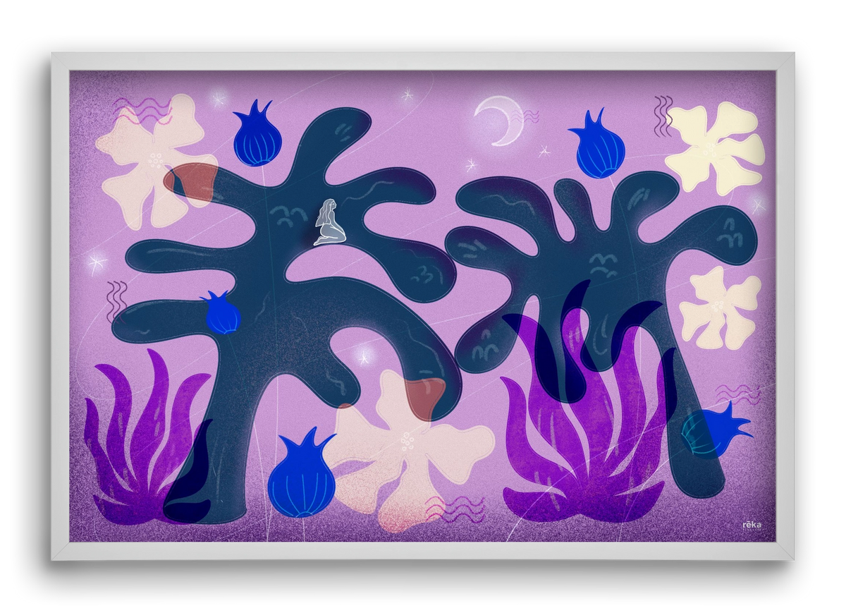 night spirit, 60x40 cm (60x40 cm), Fehér keret