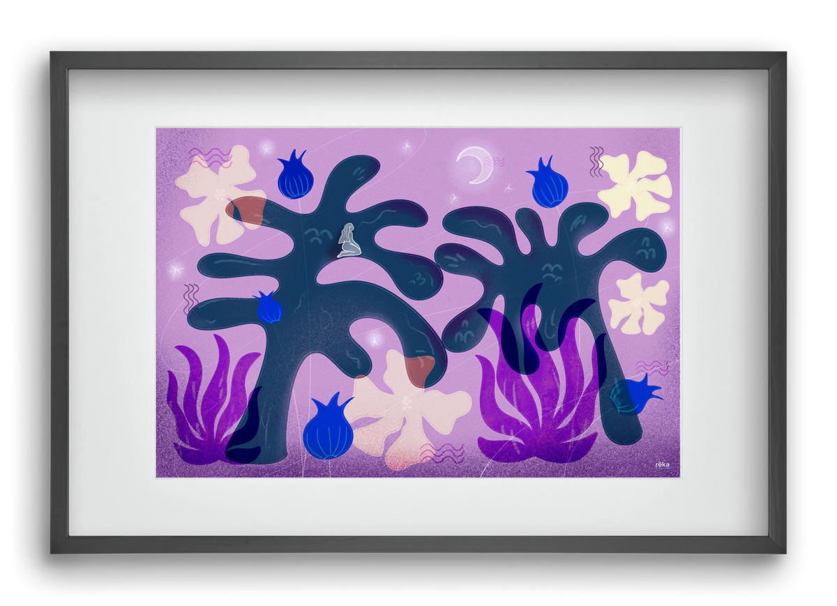 night spirit, 60x40 cm (45x30 cm), Fekete keret, paszpartuval