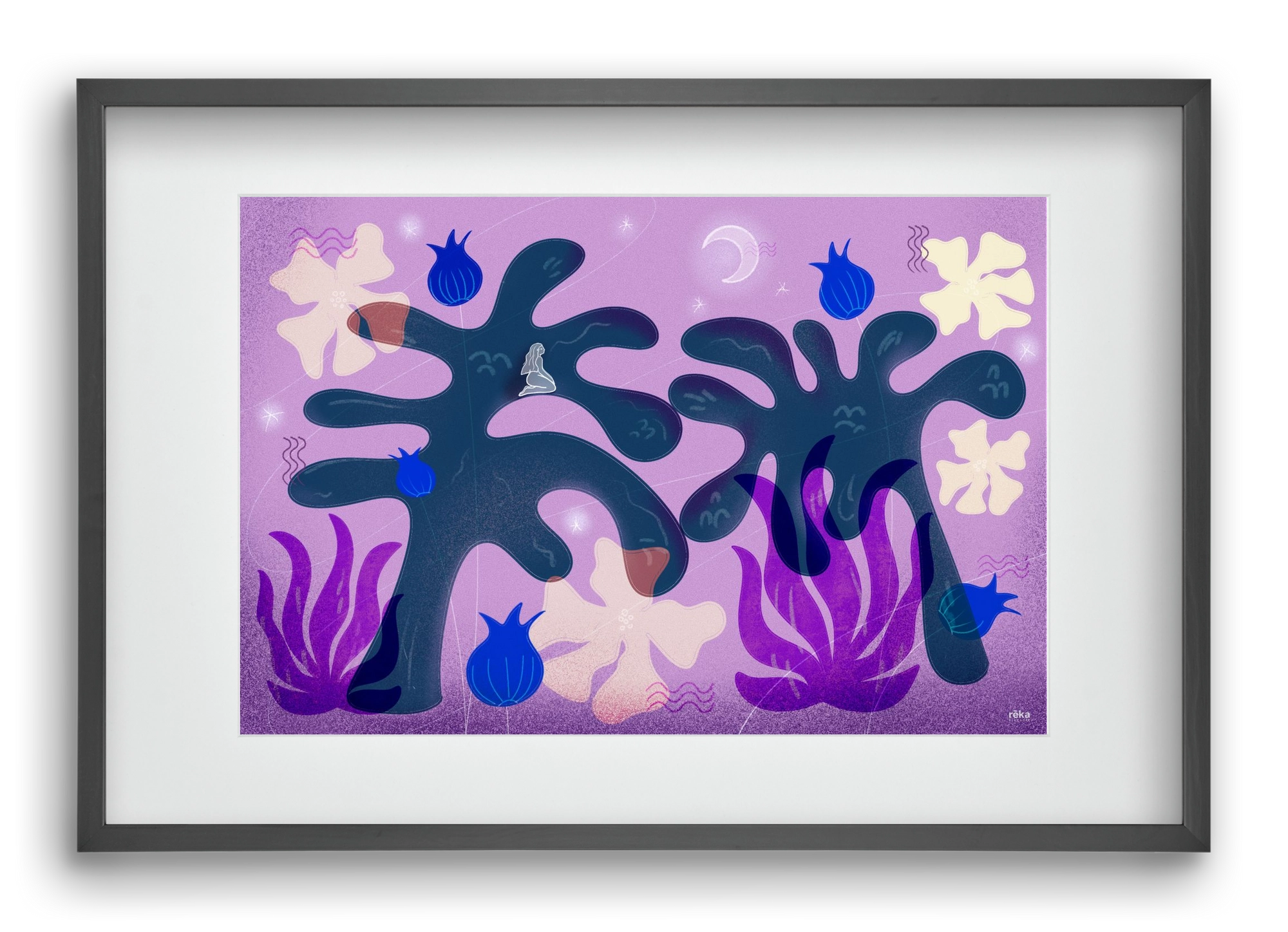 night spirit, 60x40 cm (45x30 cm), Fekete keret, paszpartuval