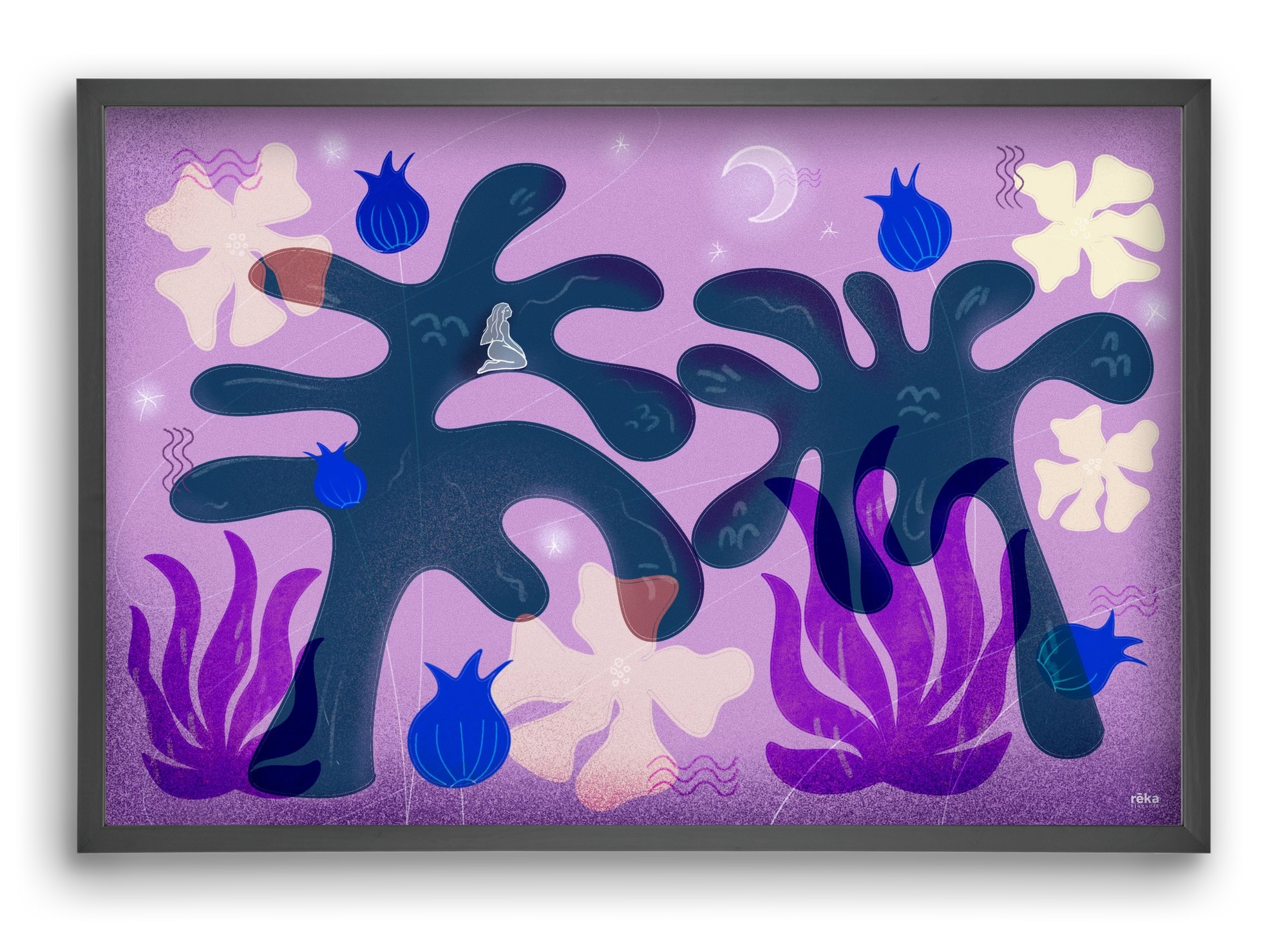 night spirit, 60x40 cm (60x40 cm), Fekete keret