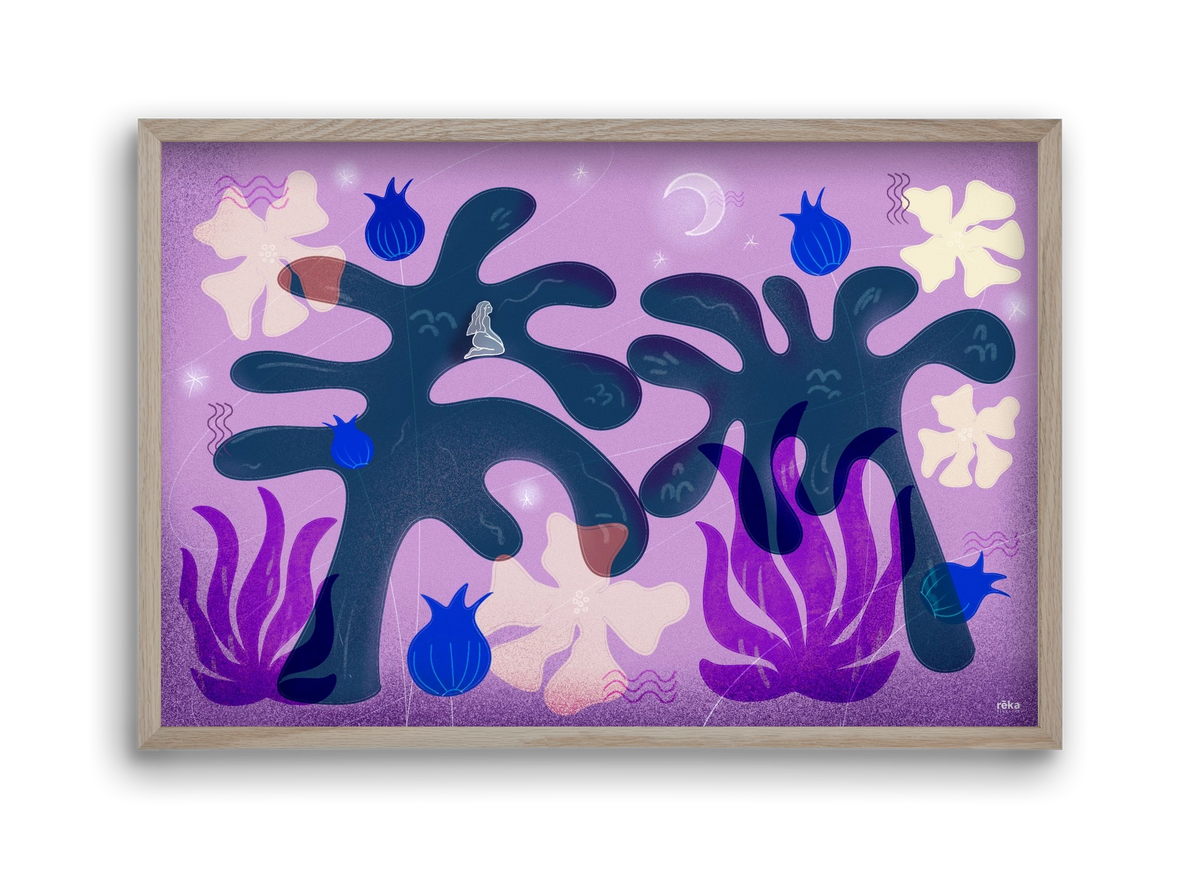 night spirit, 45x30 cm (45x30 cm), Tölgy keret