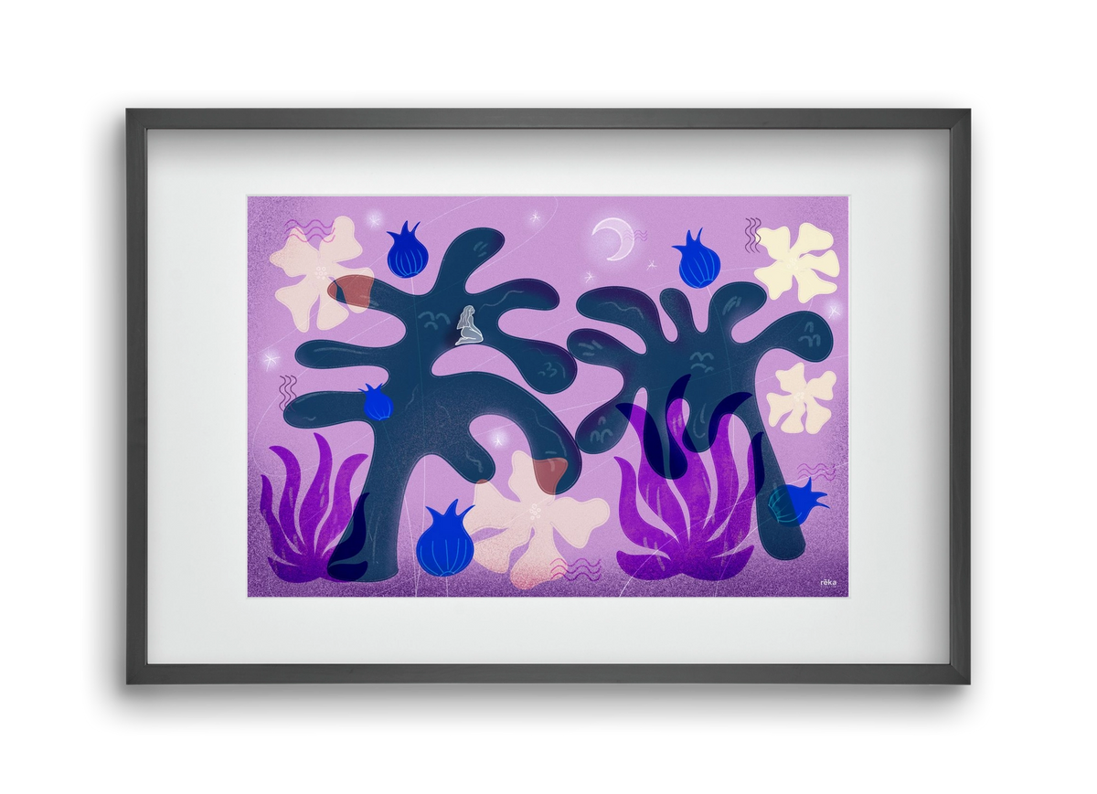 night spirit, 45x30 cm (30x20 cm), Fekete keret, paszpartuval