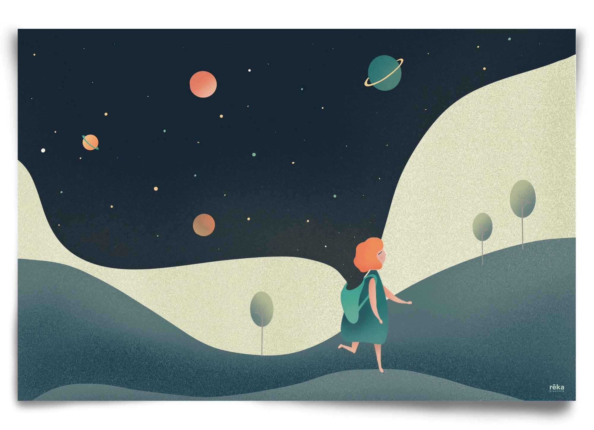 backpack universe, 90x60 cm, Keret nélkül