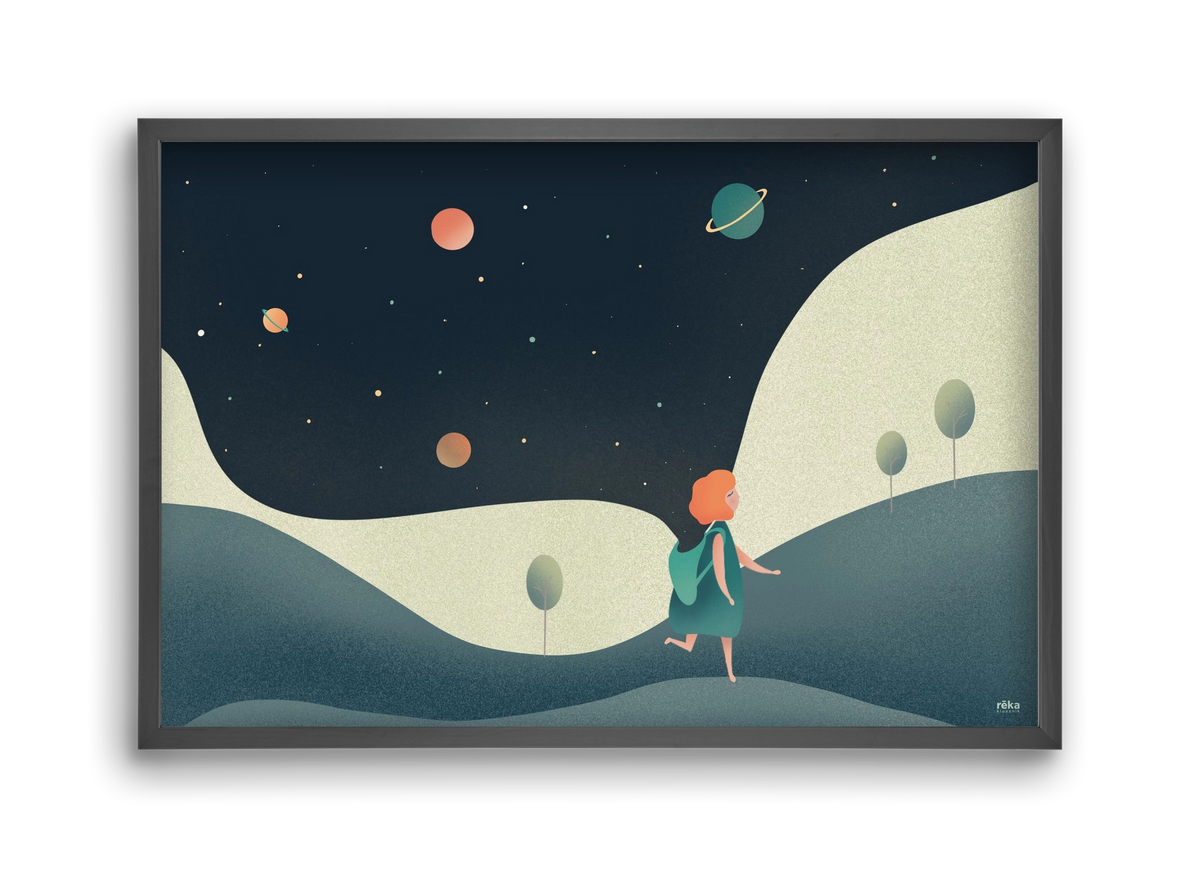 backpack universe, 45x30 cm (45x30 cm), Fekete keret