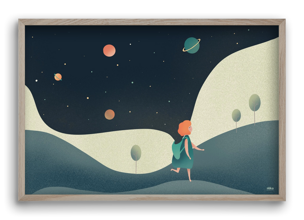 backpack universe, 60x40 cm (60x40 cm), Tölgy keret