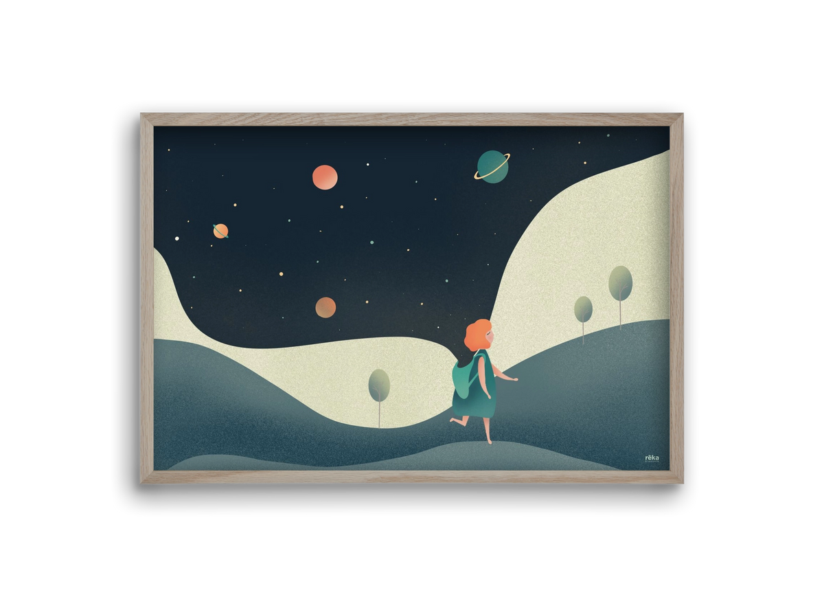 backpack universe, 30x20 cm (30x20 cm), Tölgy keret