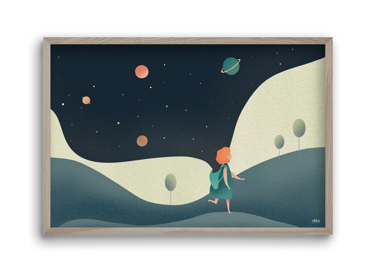 backpack universe, 45x30 cm (45x30 cm), Tölgy keret