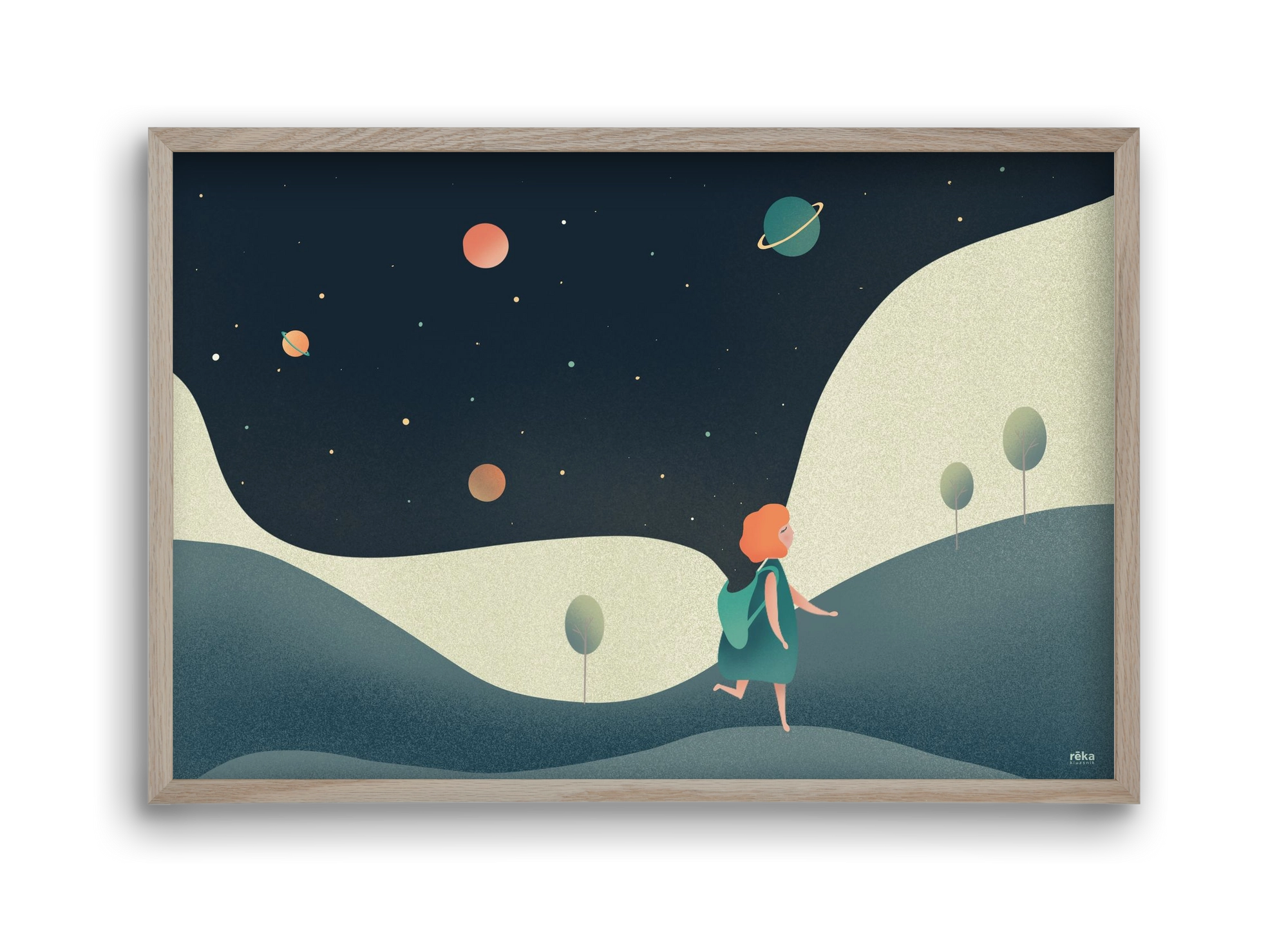 backpack universe, 45x30 cm (45x30 cm), Tölgy keret