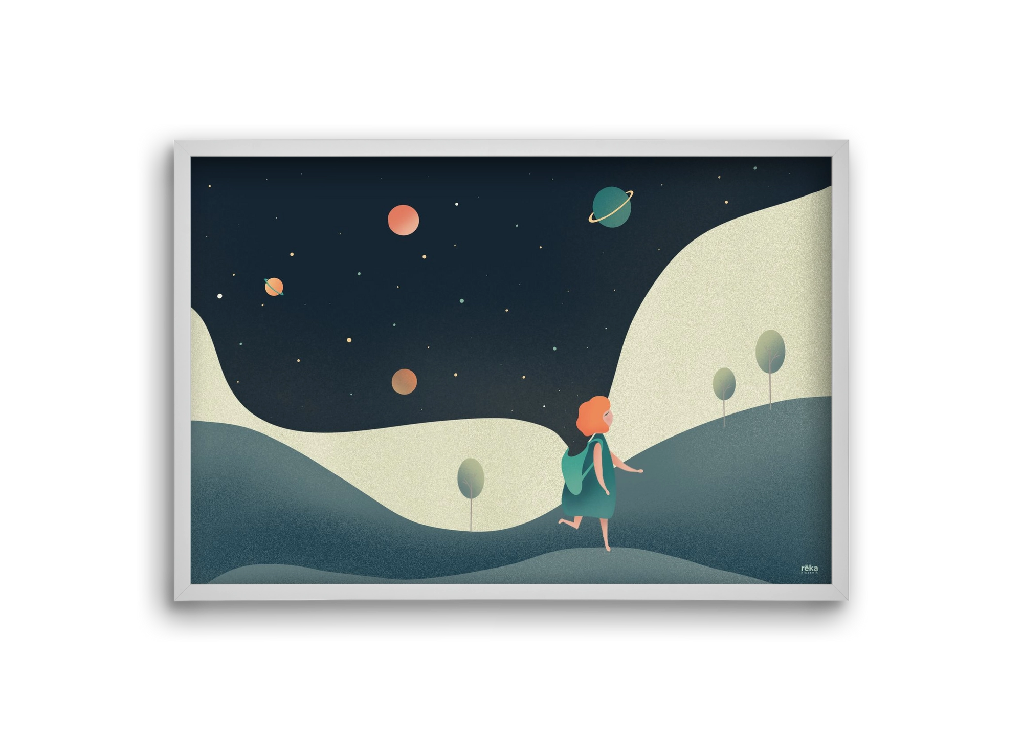 backpack universe, 30x20 cm (30x20 cm), Fehér keret