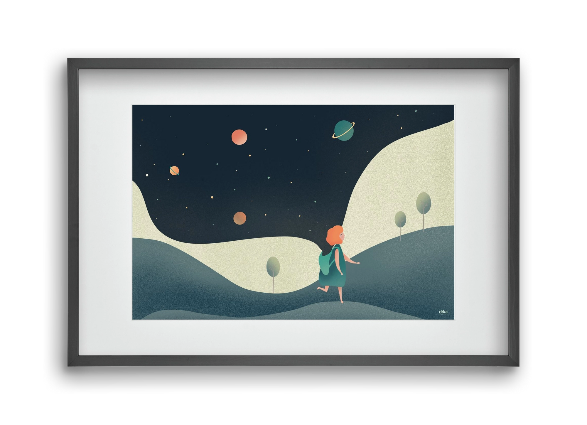 backpack universe, 45x30 cm (30x20 cm), Fekete keret, paszpartuval