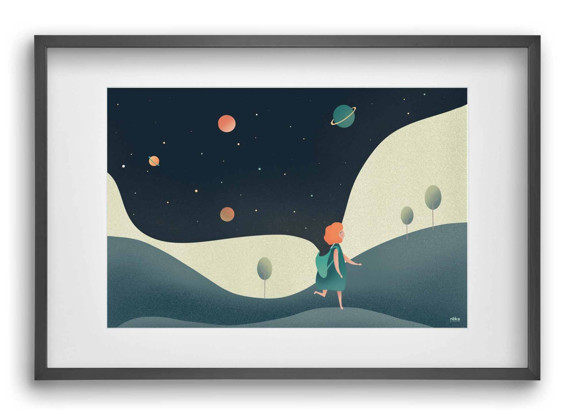 backpack universe, 60x40 cm (45x30 cm), Fekete keret, paszpartuval