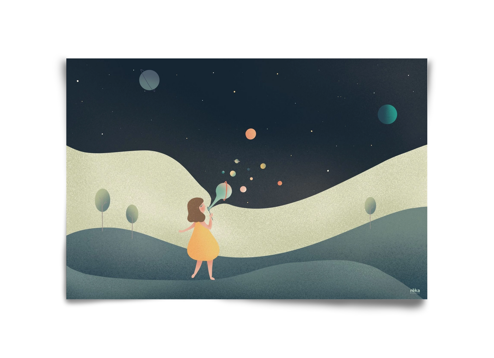 universe bubble, 45x30 cm, Keret nélkül