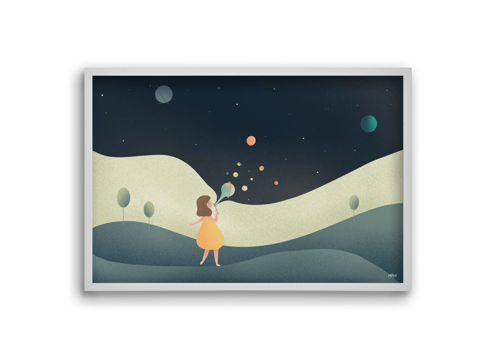 universe bubble, 30x20 cm (30x20 cm), Fehér keret