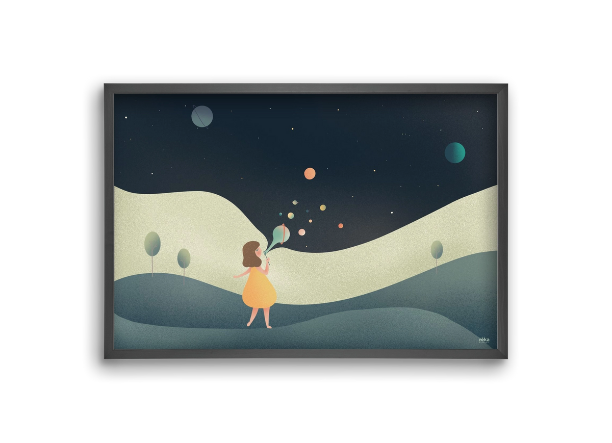 universe bubble, 30x20 cm (30x20 cm), Fekete keret