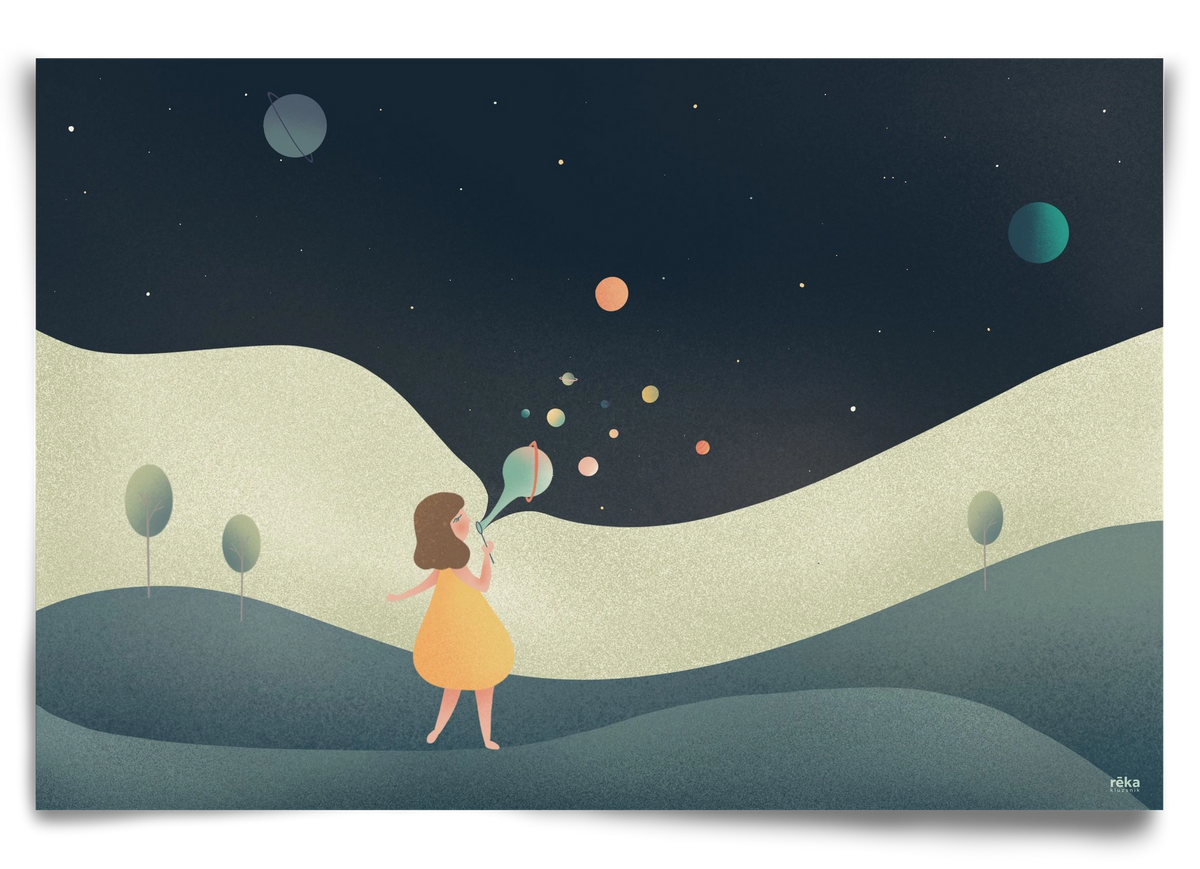 universe bubble, 90x60 cm, Keret nélkül