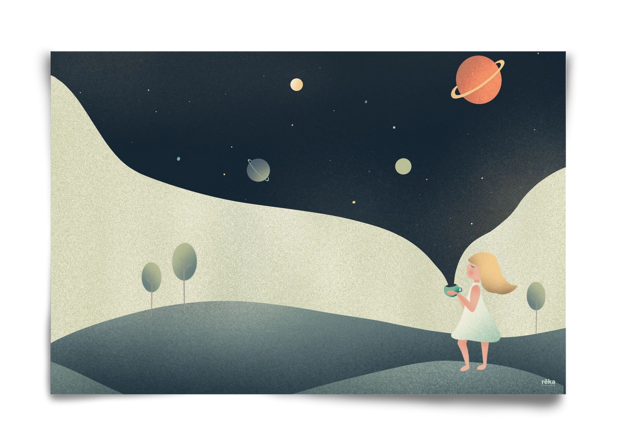 universe cup, 60x40 cm, Keret nélkül