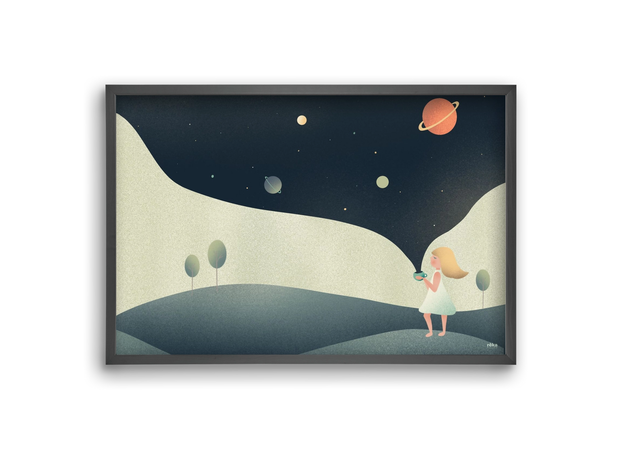 universe cup, 30x20 cm (30x20 cm), Fekete keret