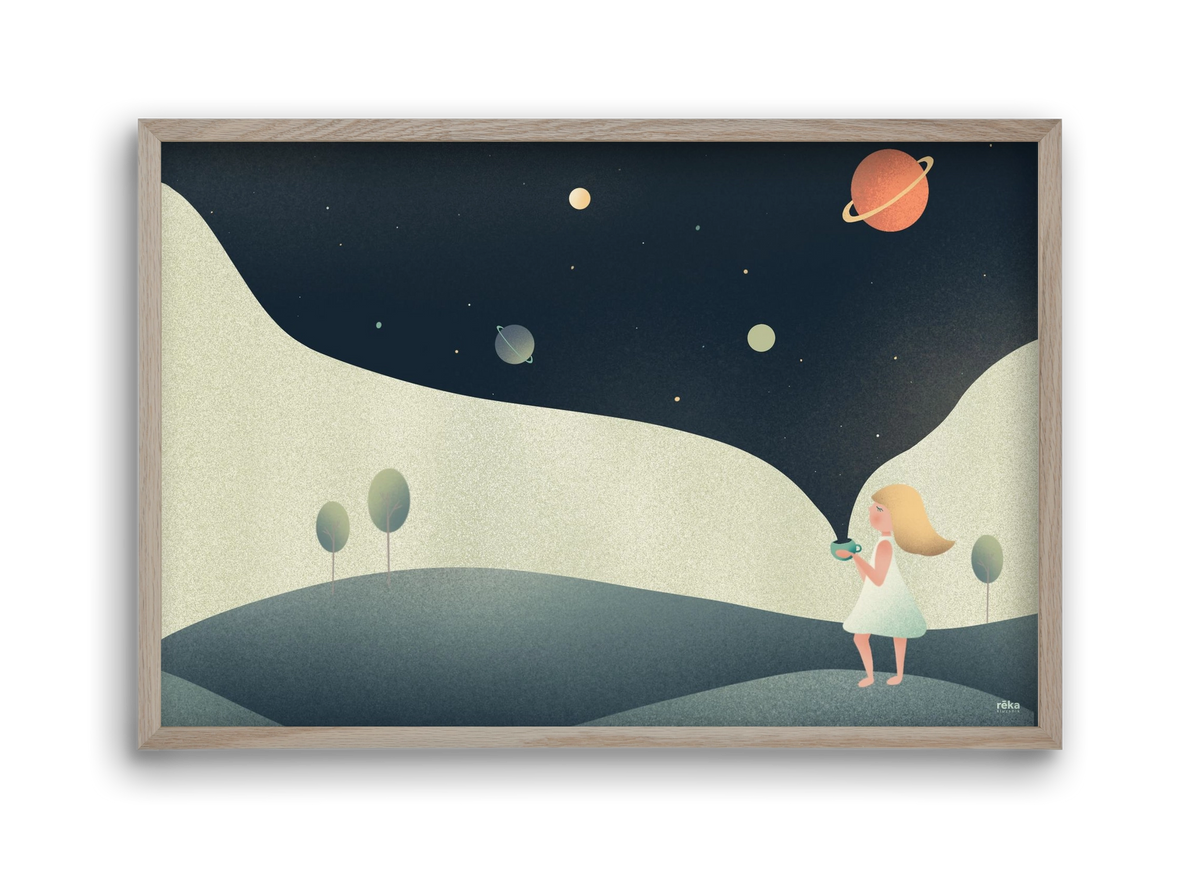 universe cup, 45x30 cm (45x30 cm), Tölgy keret