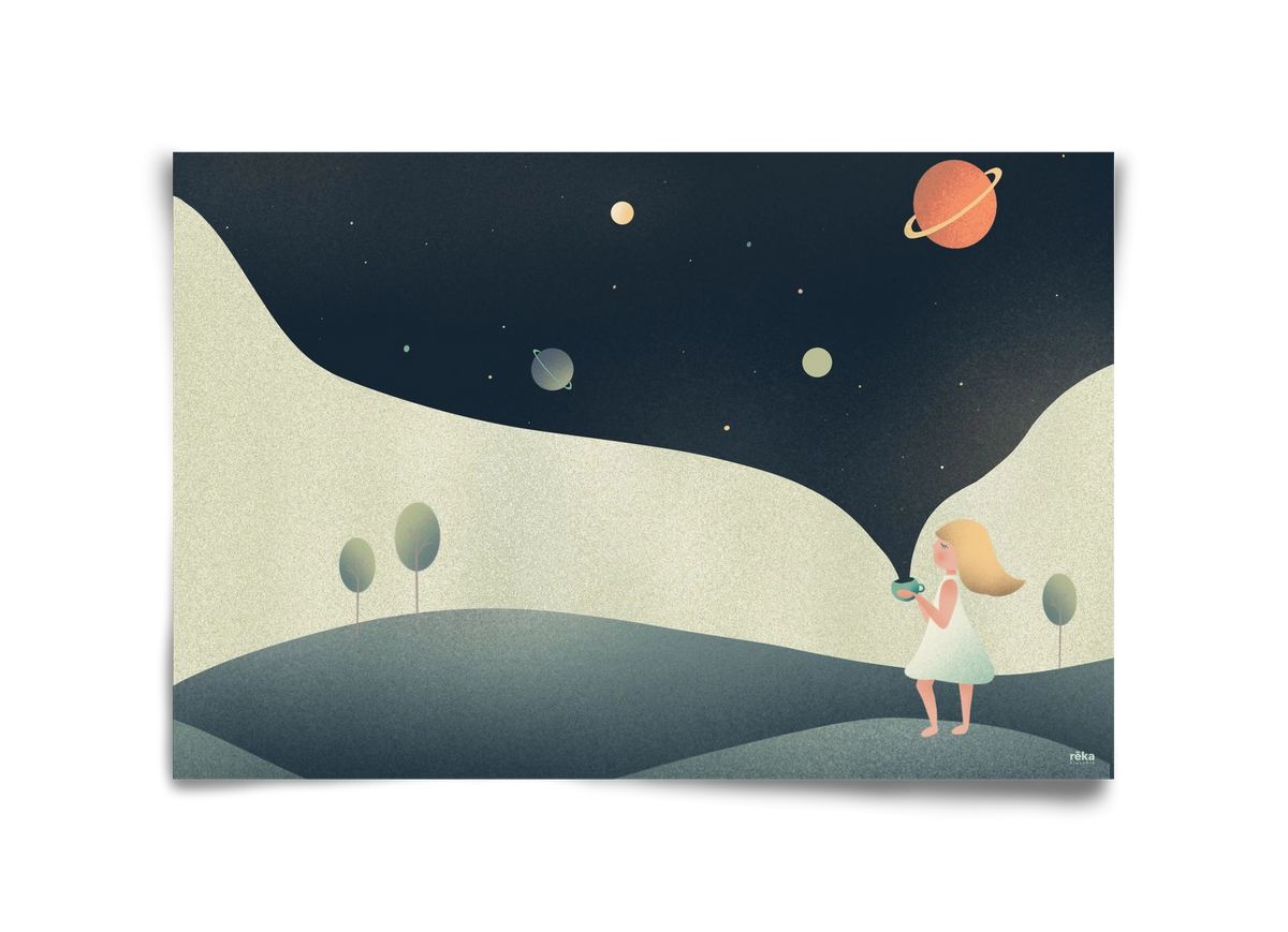 universe cup, 45x30 cm, Keret nélkül