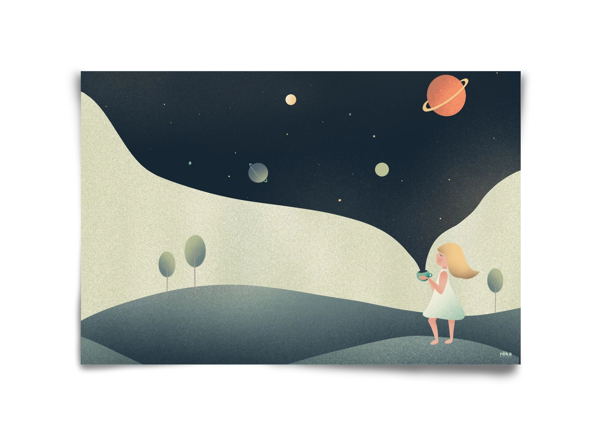 universe cup, 45x30 cm, Keret nélkül