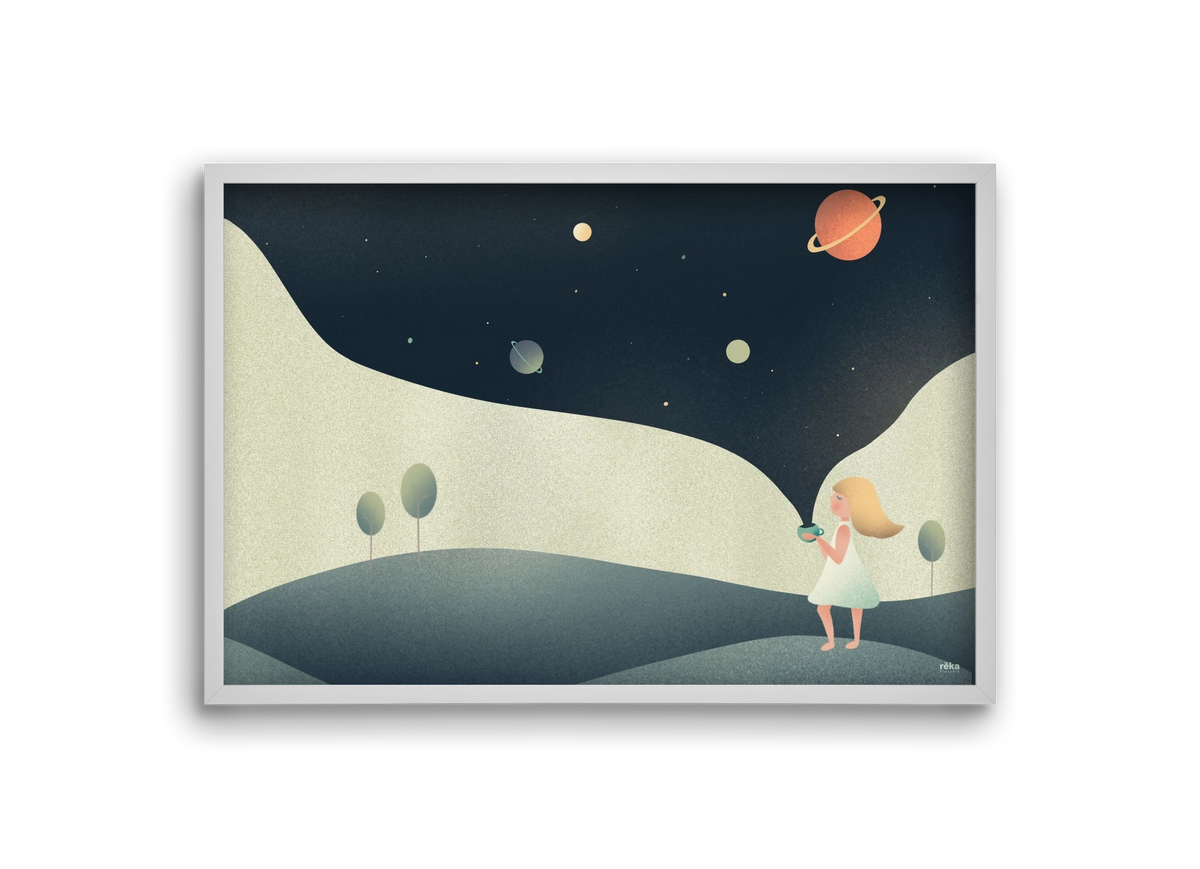 universe cup, 30x20 cm (30x20 cm), Fehér keret