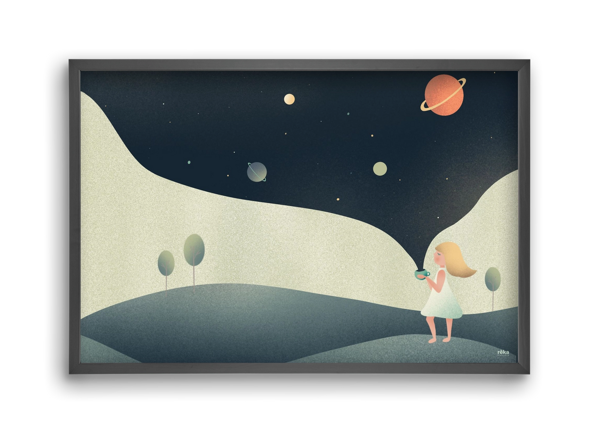 universe cup, 45x30 cm (45x30 cm), Fekete keret