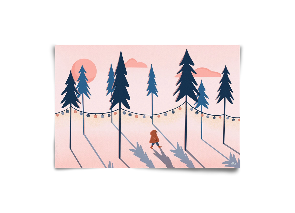 téli séta, 30x20 cm, Keret nélkül