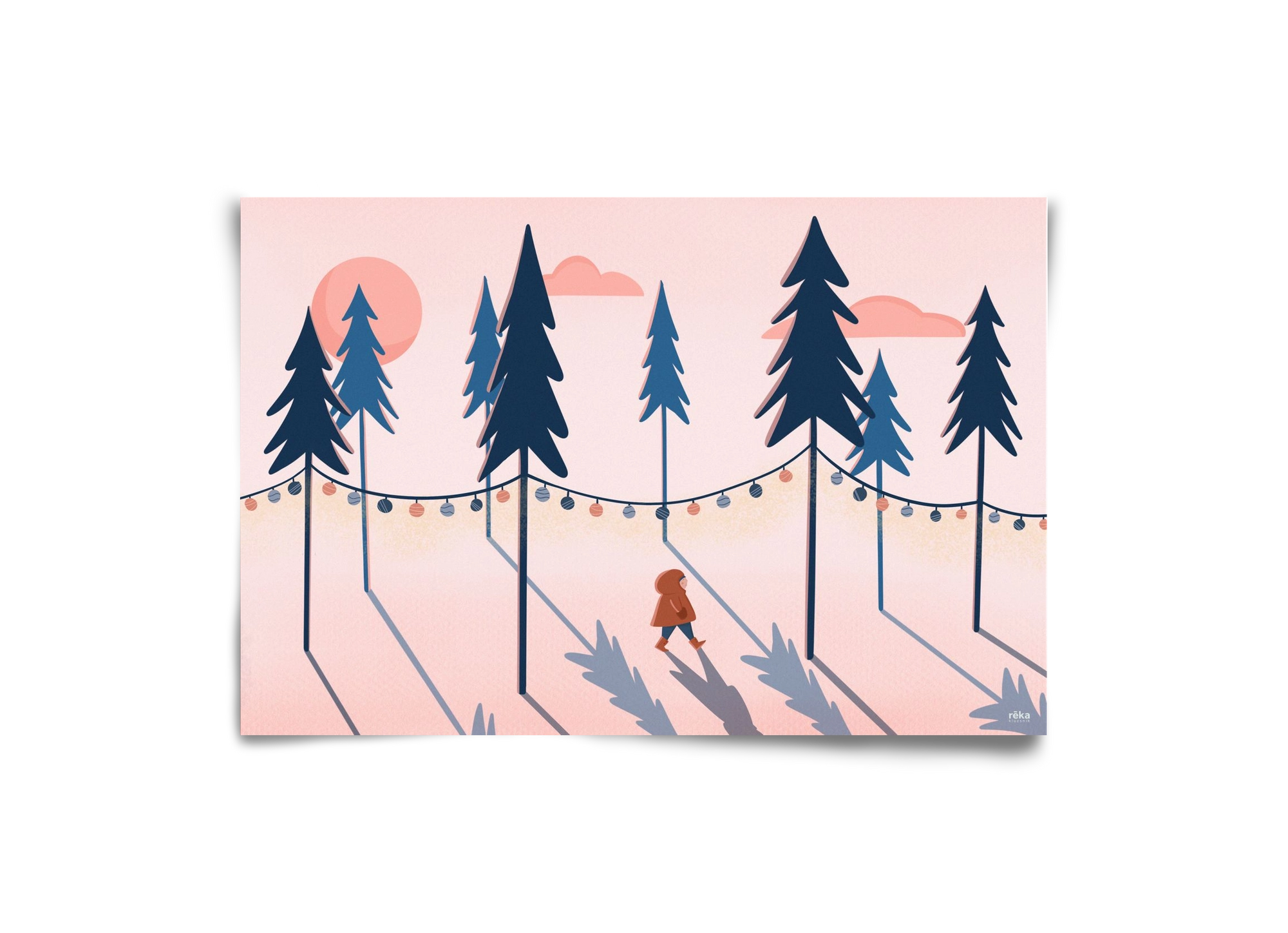 téli séta, 30x20 cm, Keret nélkül