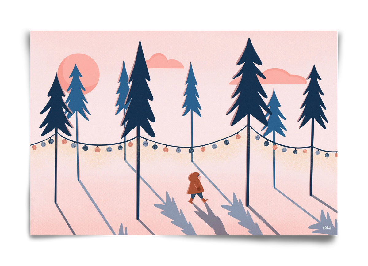 téli séta, 60x40 cm, Keret nélkül