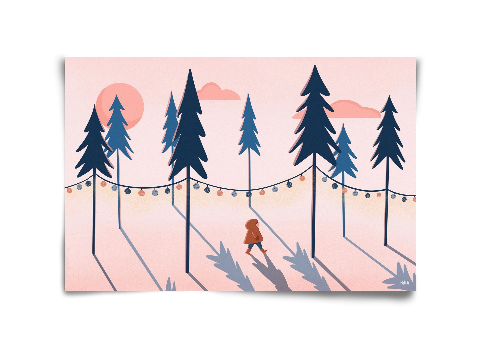 téli séta, 45x30 cm, Keret nélkül