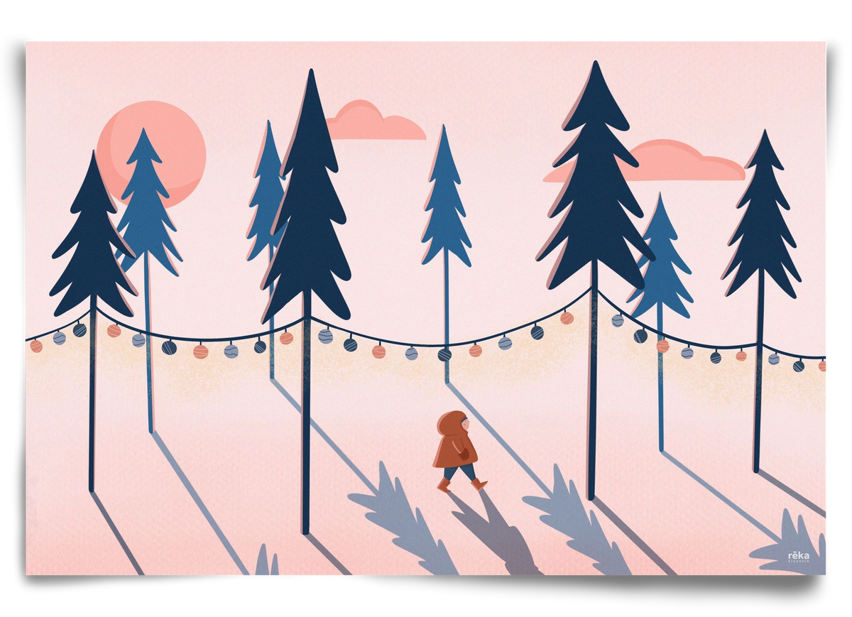 téli séta, 90x60 cm, Keret nélkül