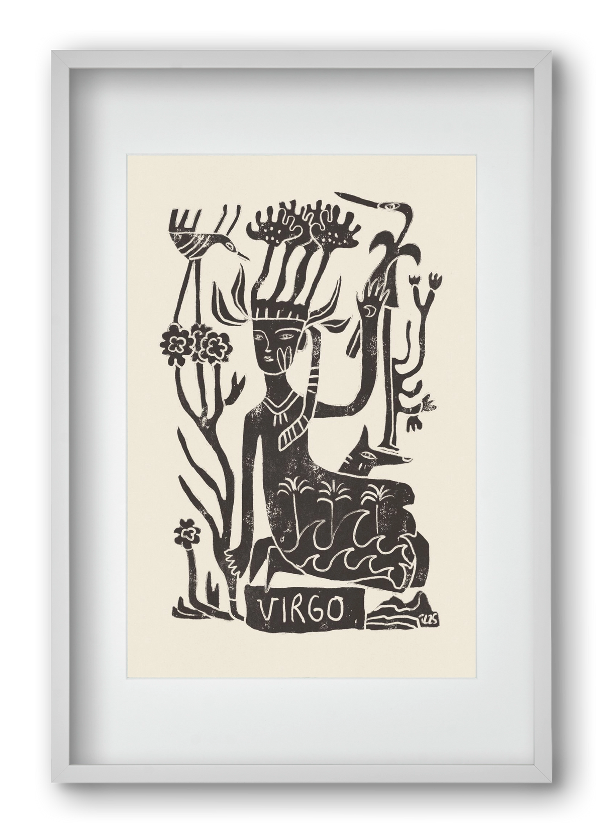 Virgo, 40x60 cm (30x45 cm), Fehér keret, paszpartuval