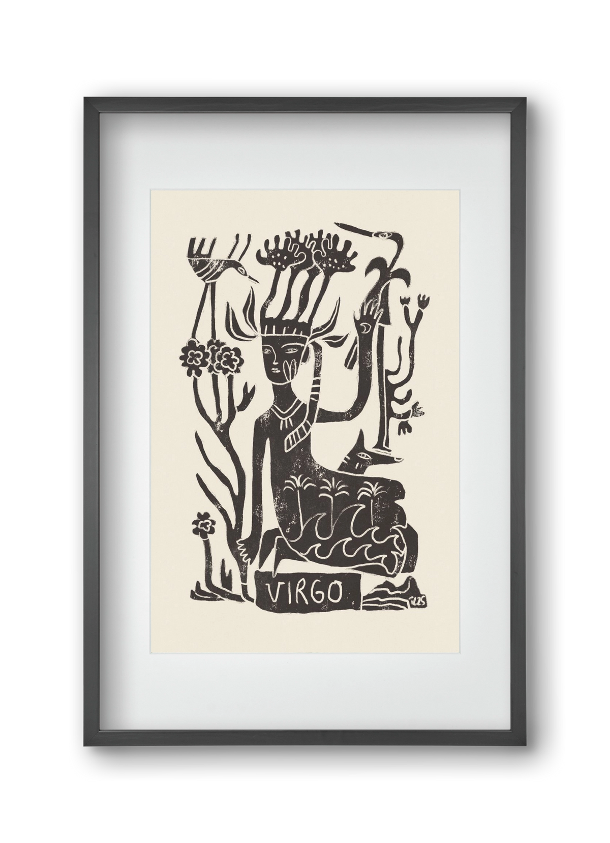 Virgo, 30x45 cm (20x30 cm), Fekete keret, paszpartuval