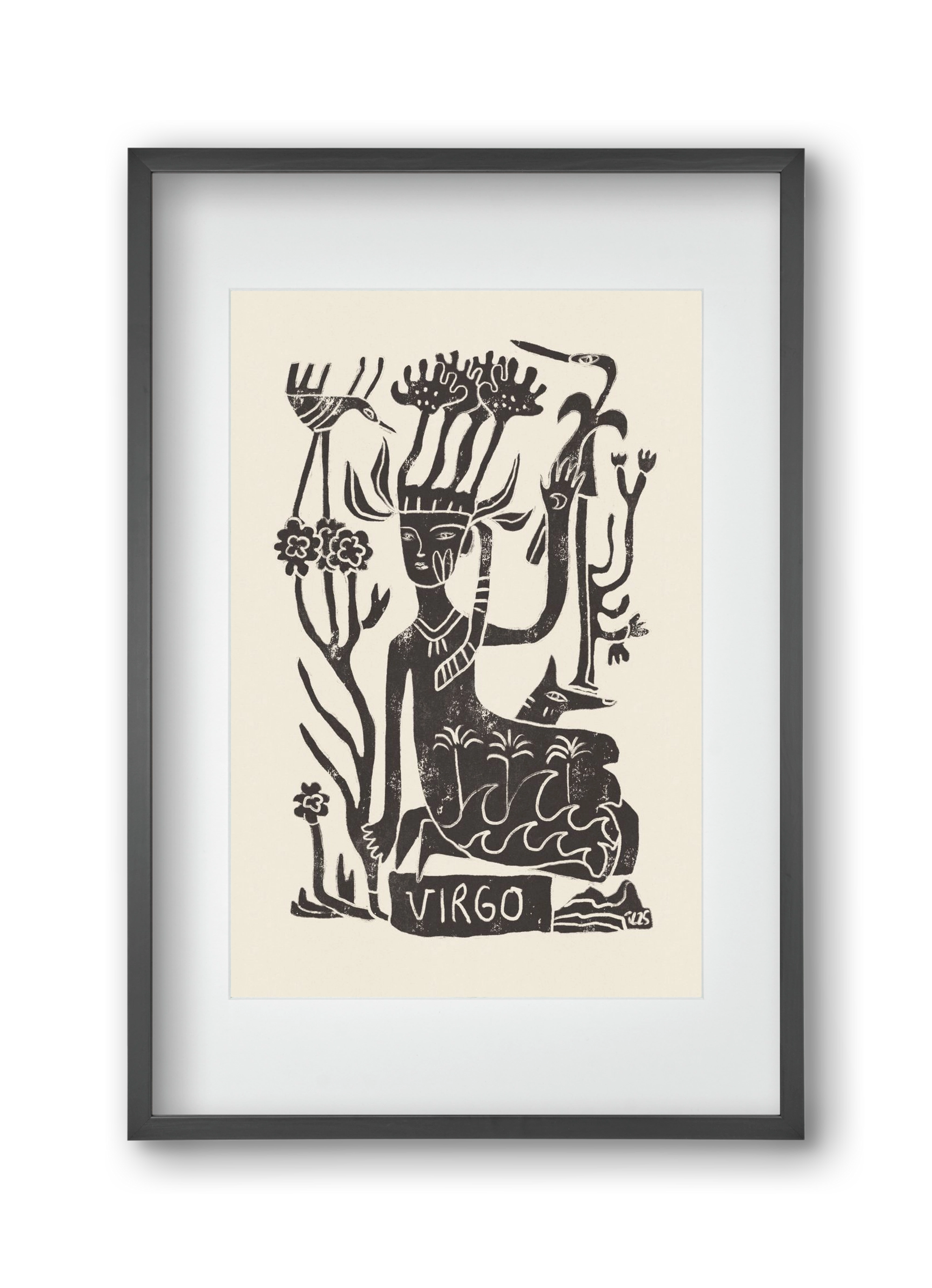 Virgo, 30x45 cm (20x30 cm), Fekete keret, paszpartuval