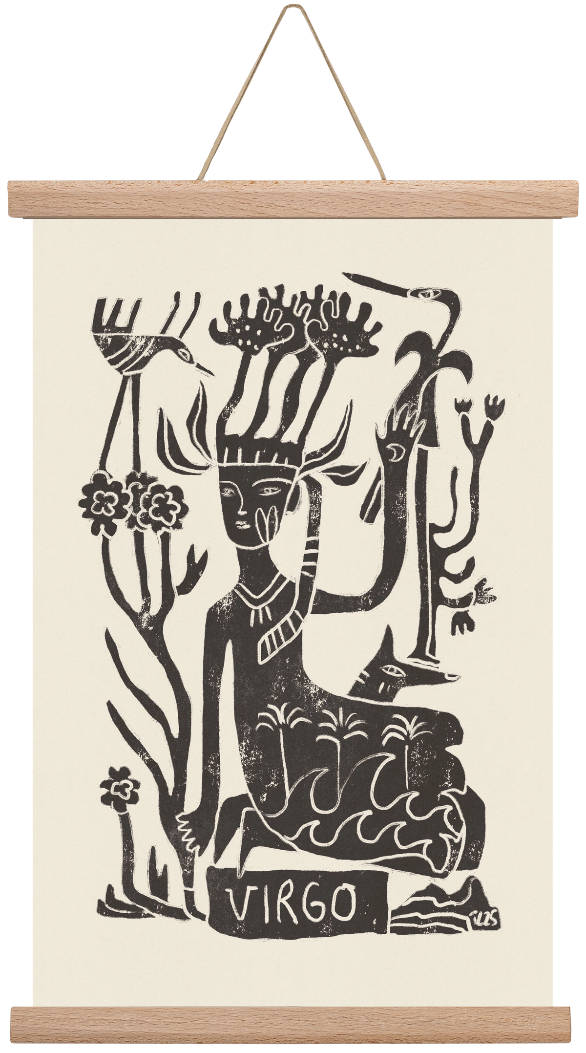 Virgo, 30x45 cm (30x45 cm), Tölgy akasztó