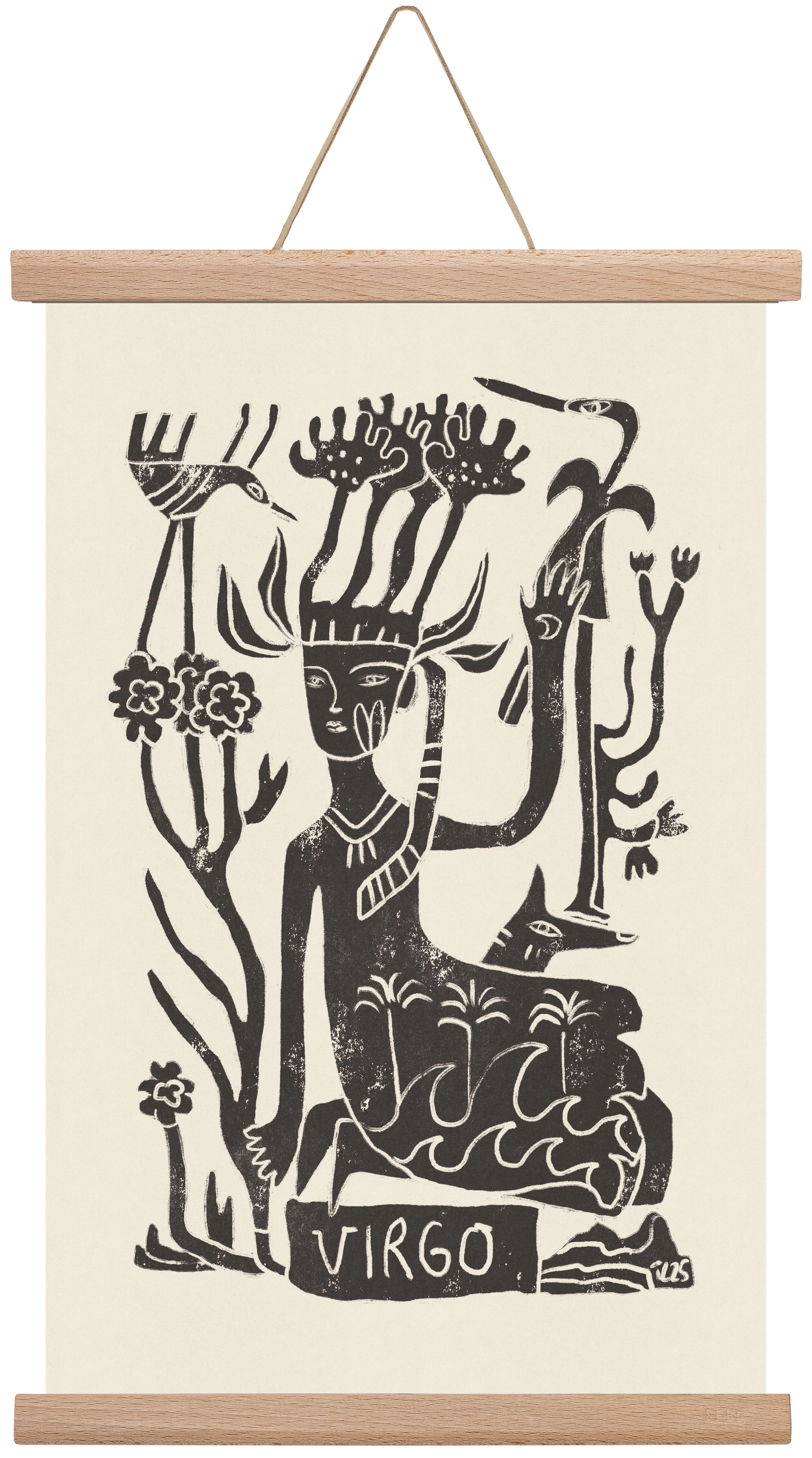 Virgo, 30x45 cm (30x45 cm), Tölgy akasztó