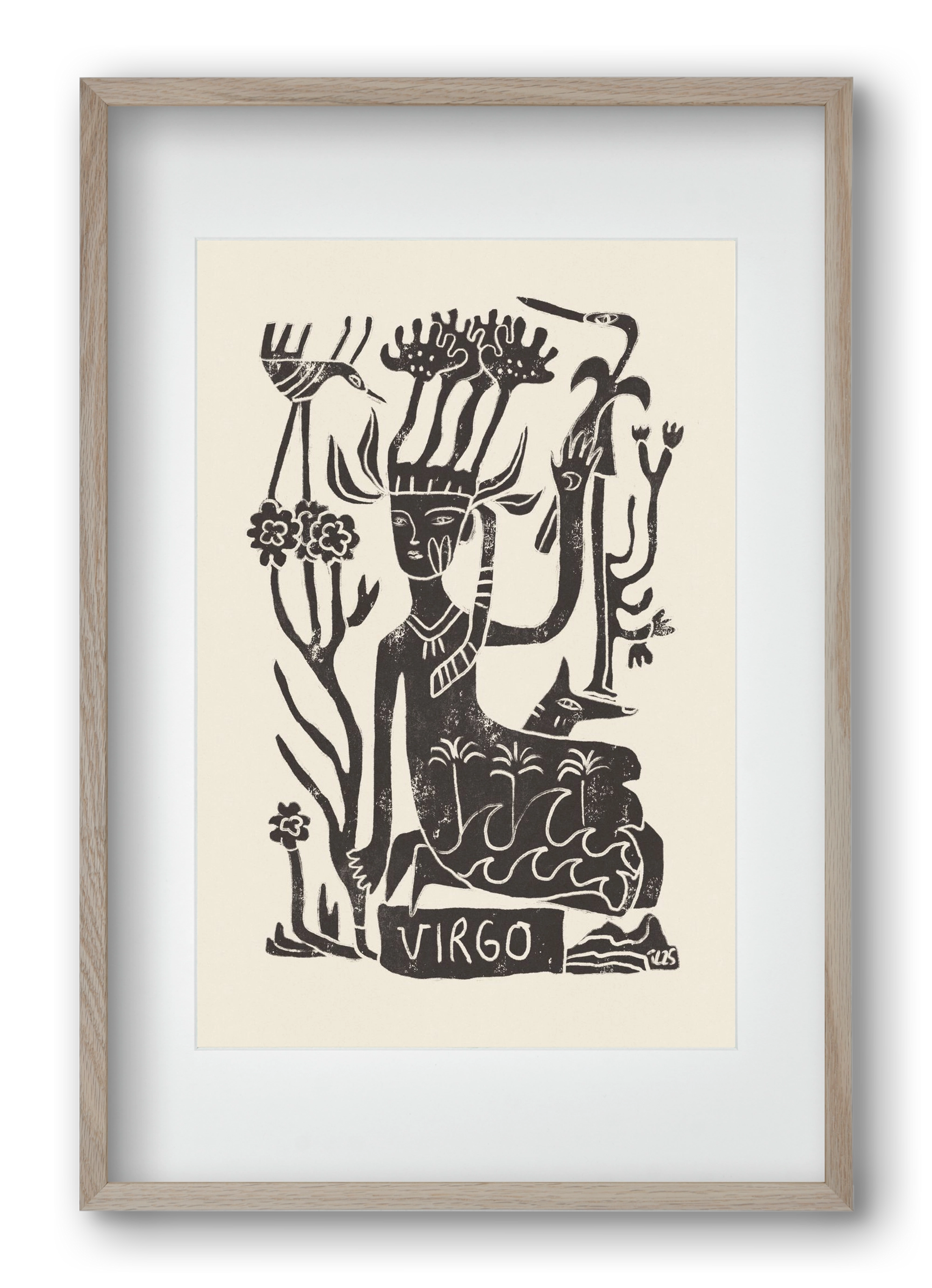 Virgo, 40x60 cm (30x45 cm), Tölgy keret, paszpartuval