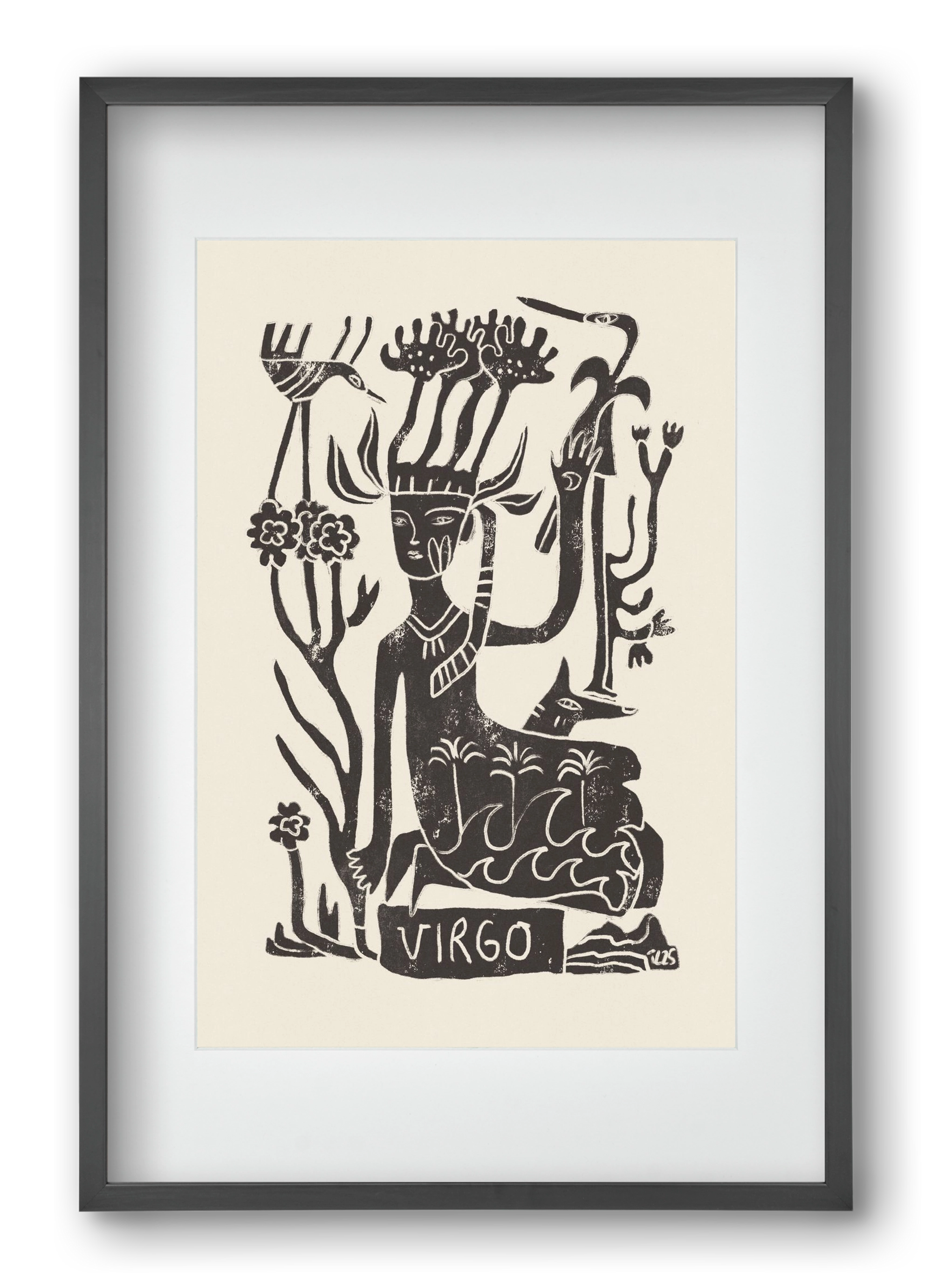 Virgo, 40x60 cm (30x45 cm), Fekete keret, paszpartuval