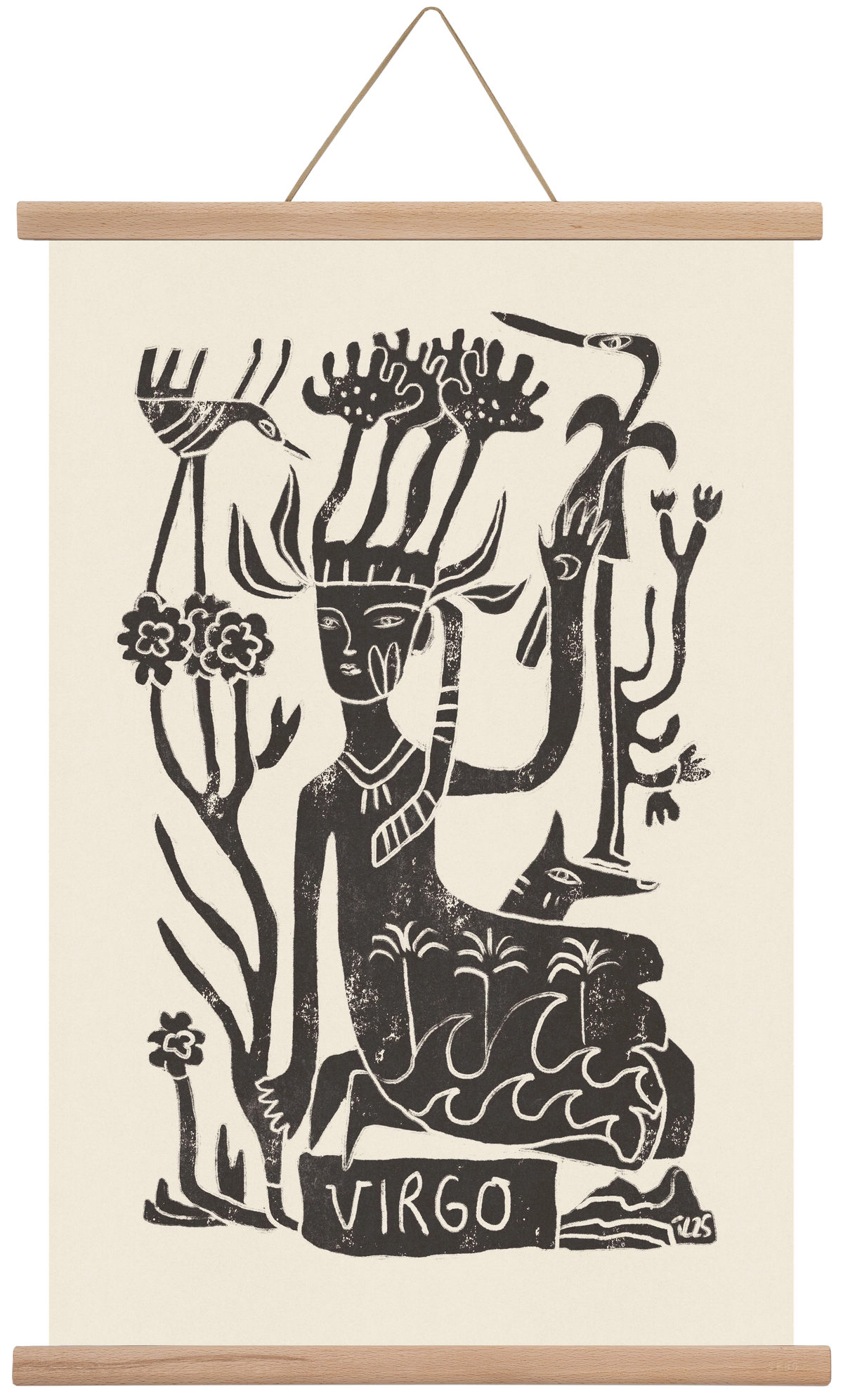 Virgo, 40x60 cm (40x60 cm), Tölgy akasztó