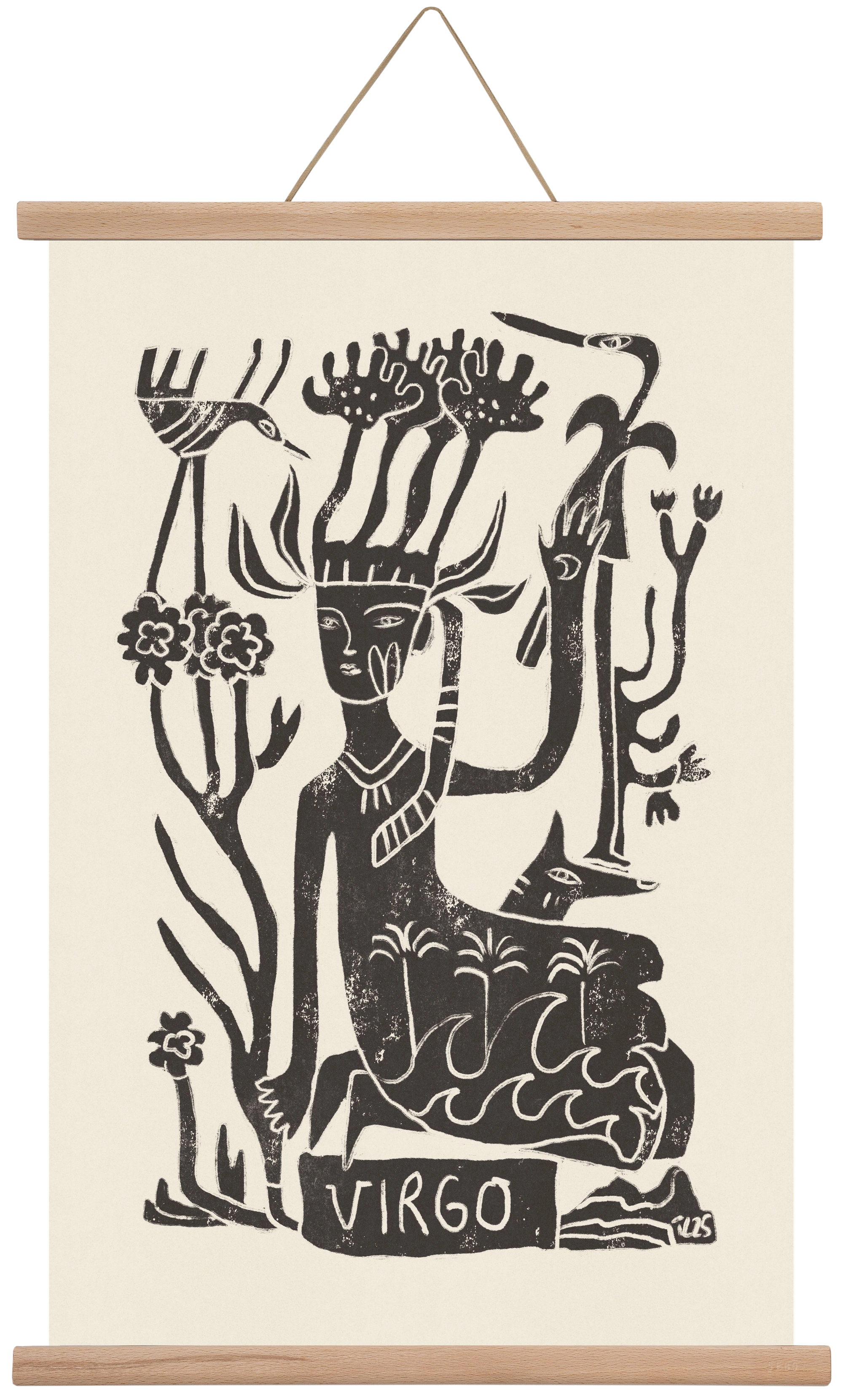 Virgo, 40x60 cm (40x60 cm), Tölgy akasztó