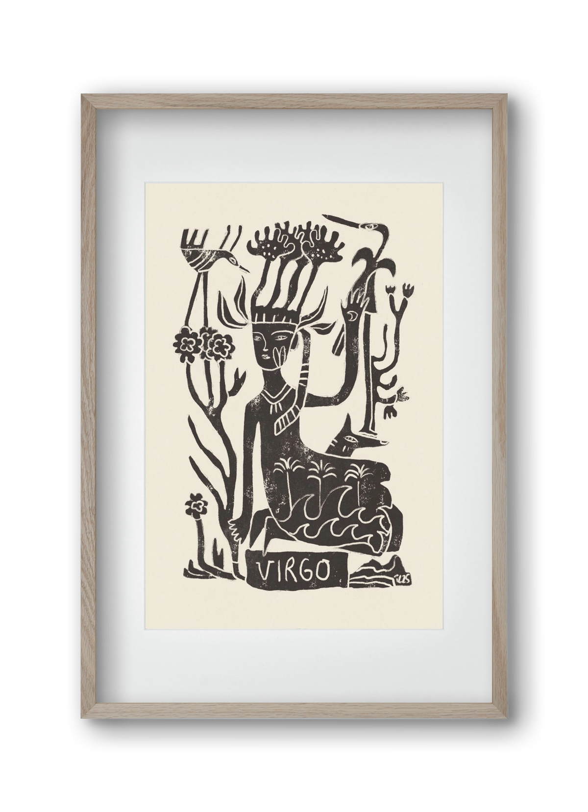 Virgo, 30x45 cm (20x30 cm), Tölgy keret, paszpartuval