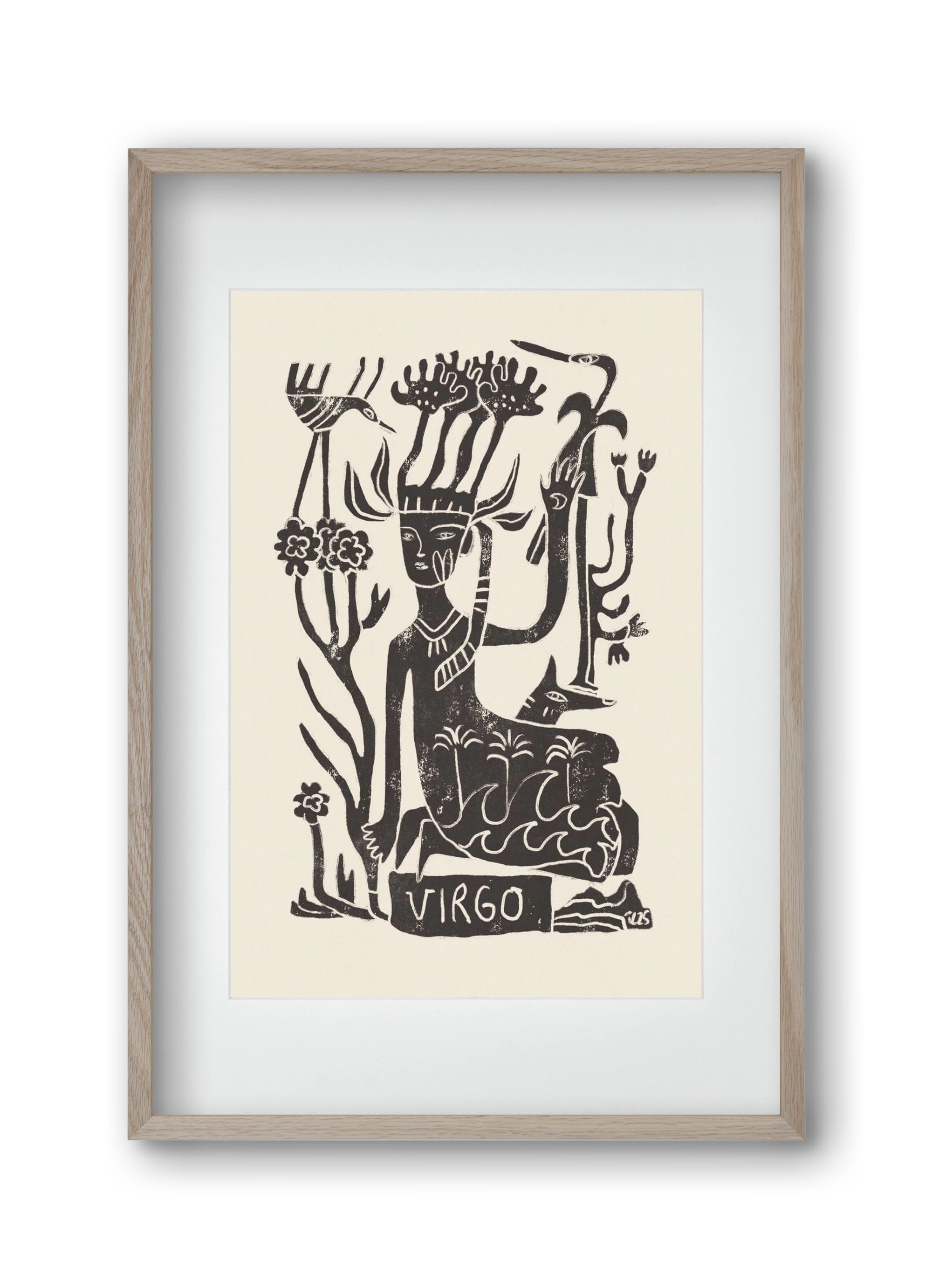 Virgo, 30x45 cm (20x30 cm), Tölgy keret, paszpartuval