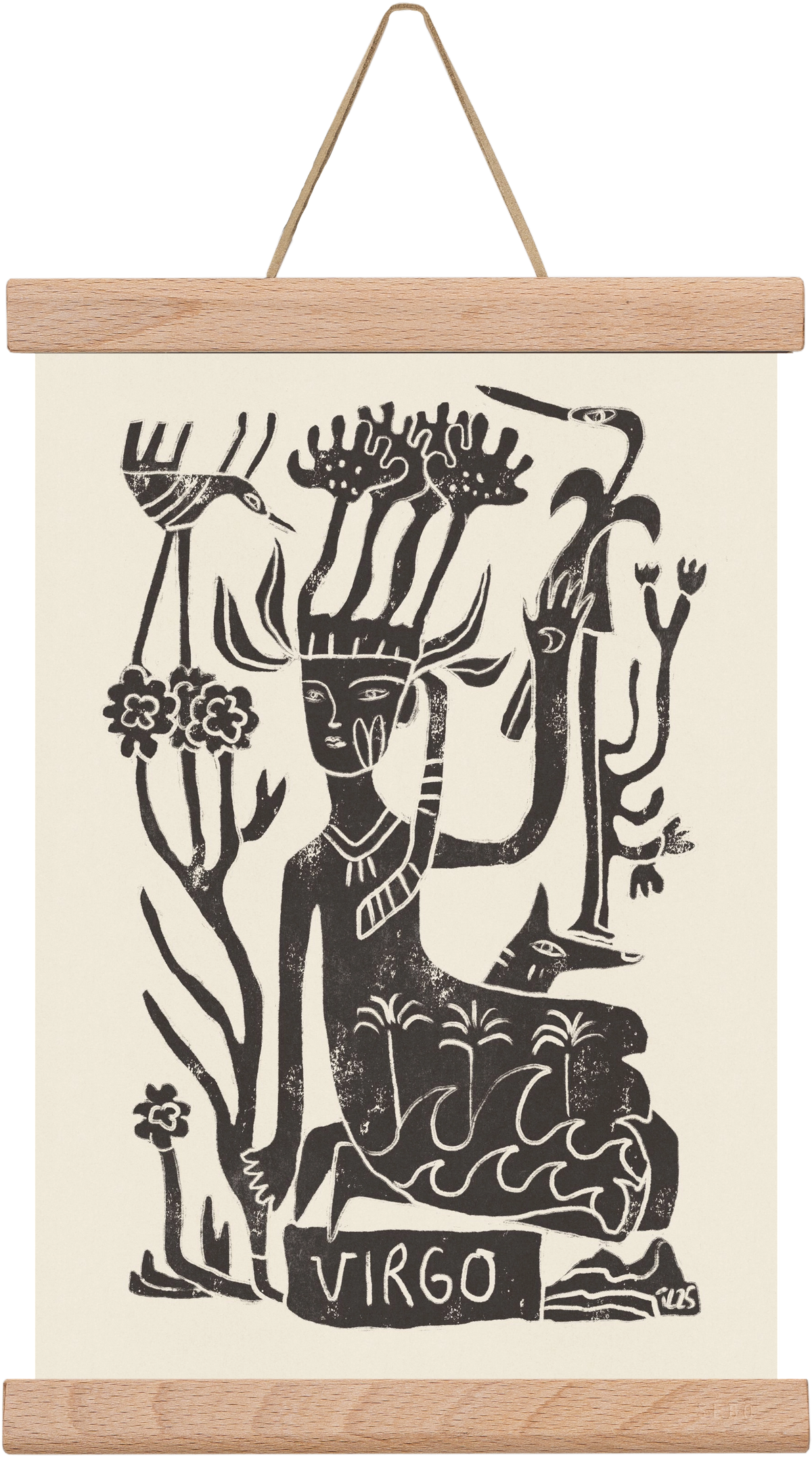 Virgo, 20x30 cm (20x30 cm), Tölgy akasztó