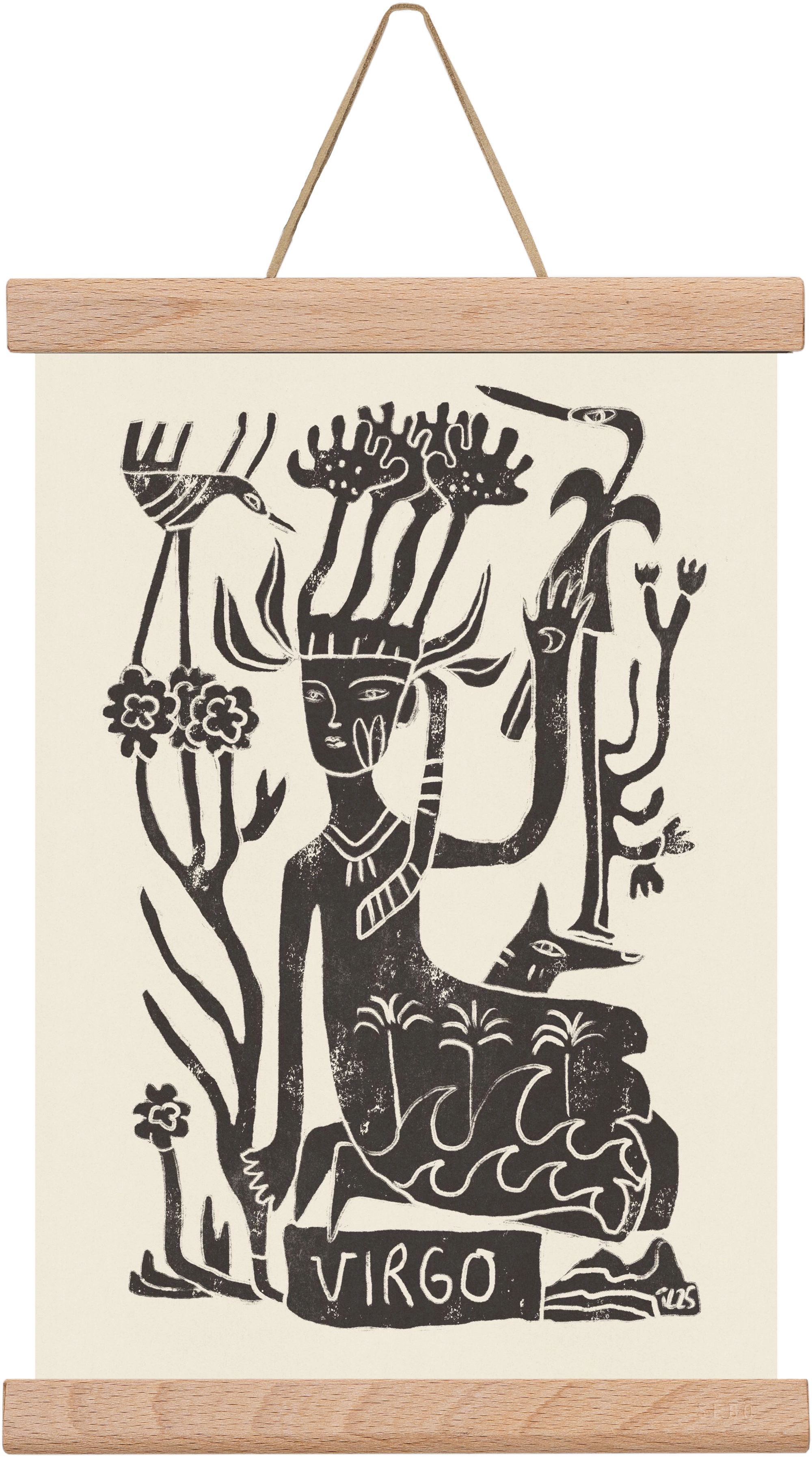 Virgo, 20x30 cm (20x30 cm), Tölgy akasztó