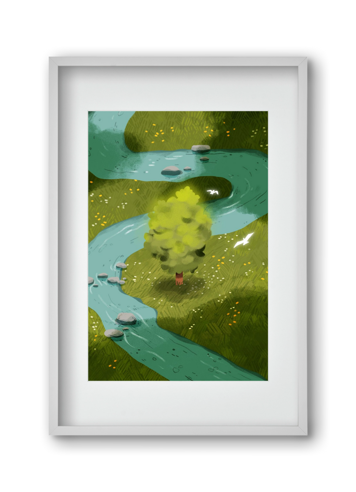 River, 30x45 cm (20x30 cm), Fehér keret, paszpartuval