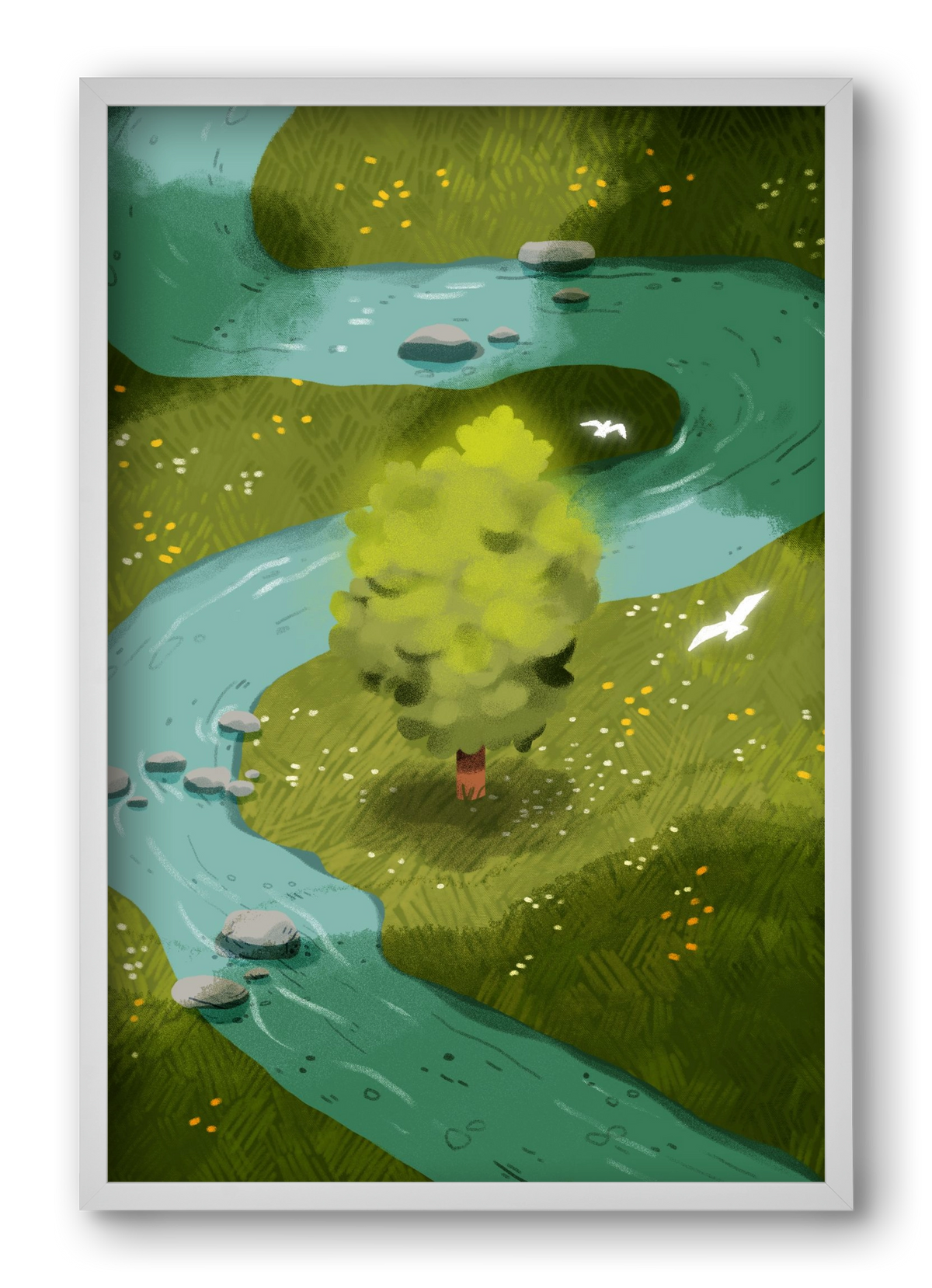 River, 40x60 cm (40x60 cm), Fehér keret