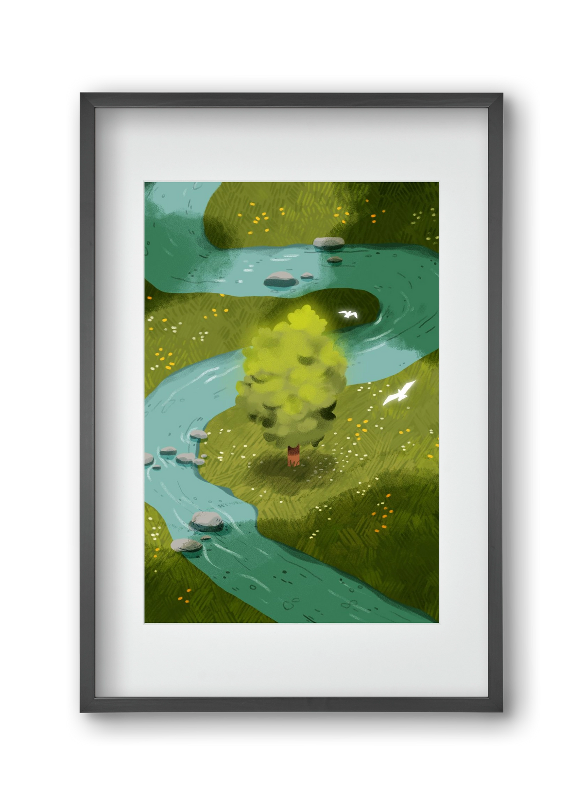 River, 30x45 cm (20x30 cm), Fekete keret, paszpartuval